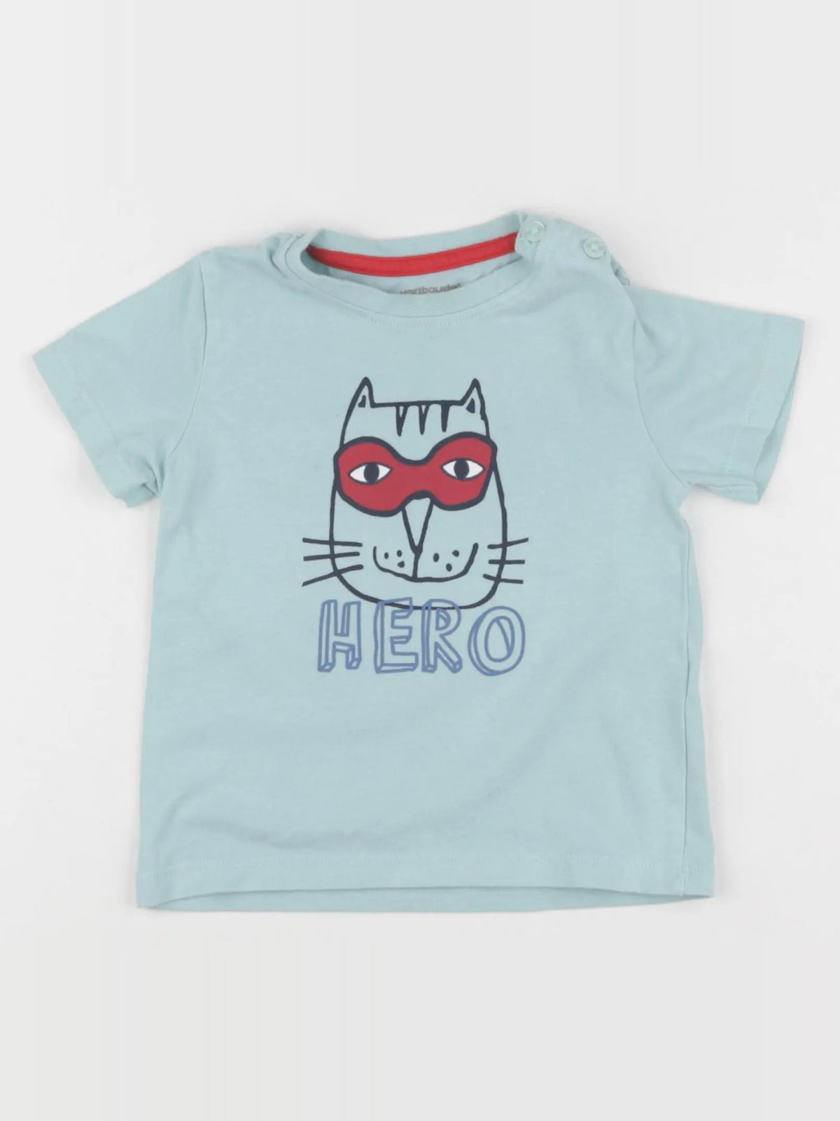 Vertbaudet - tee-shirt bleu - 12 mois