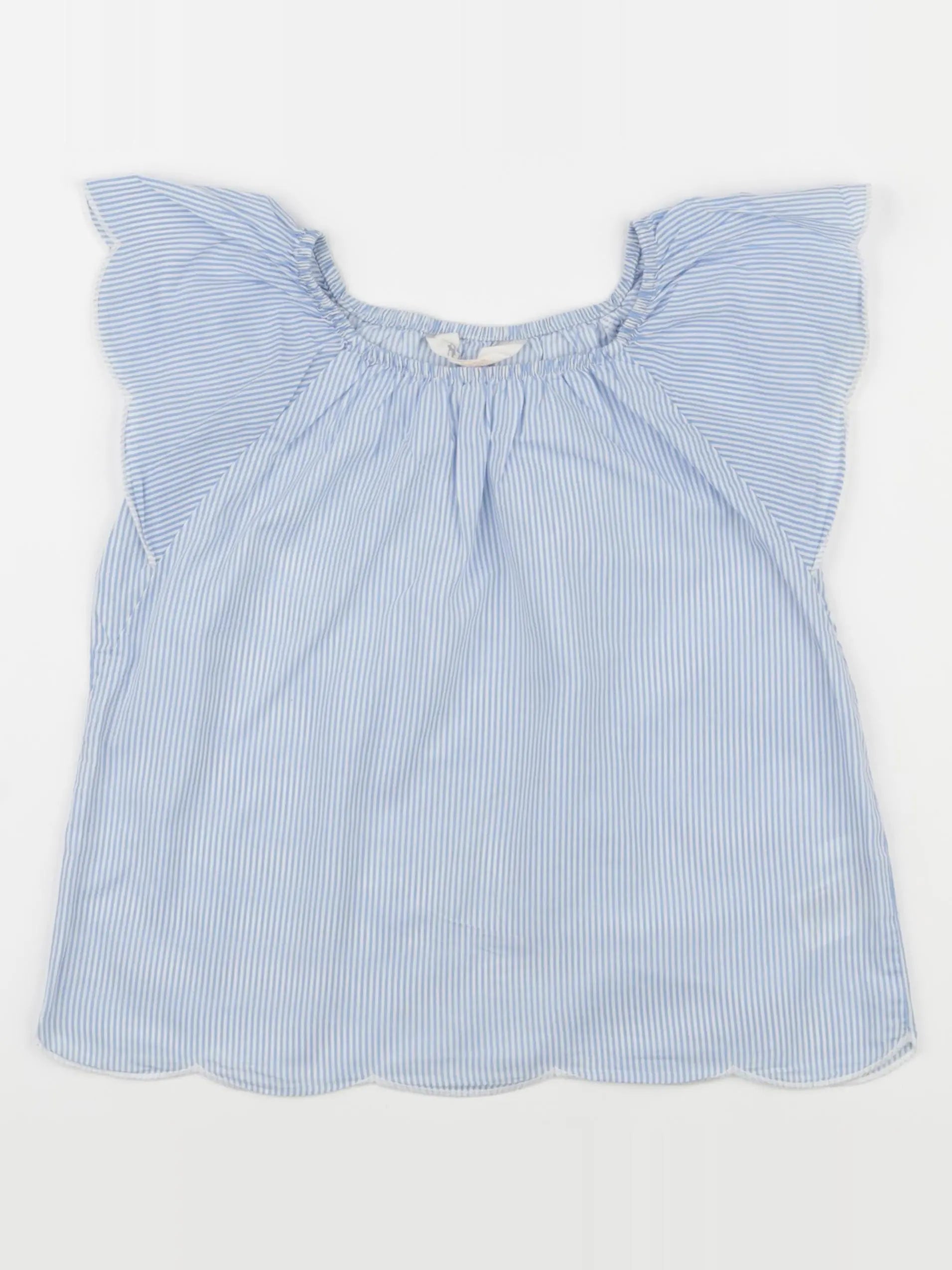 H&M - blouse blanc, bleu - 6/7 ans