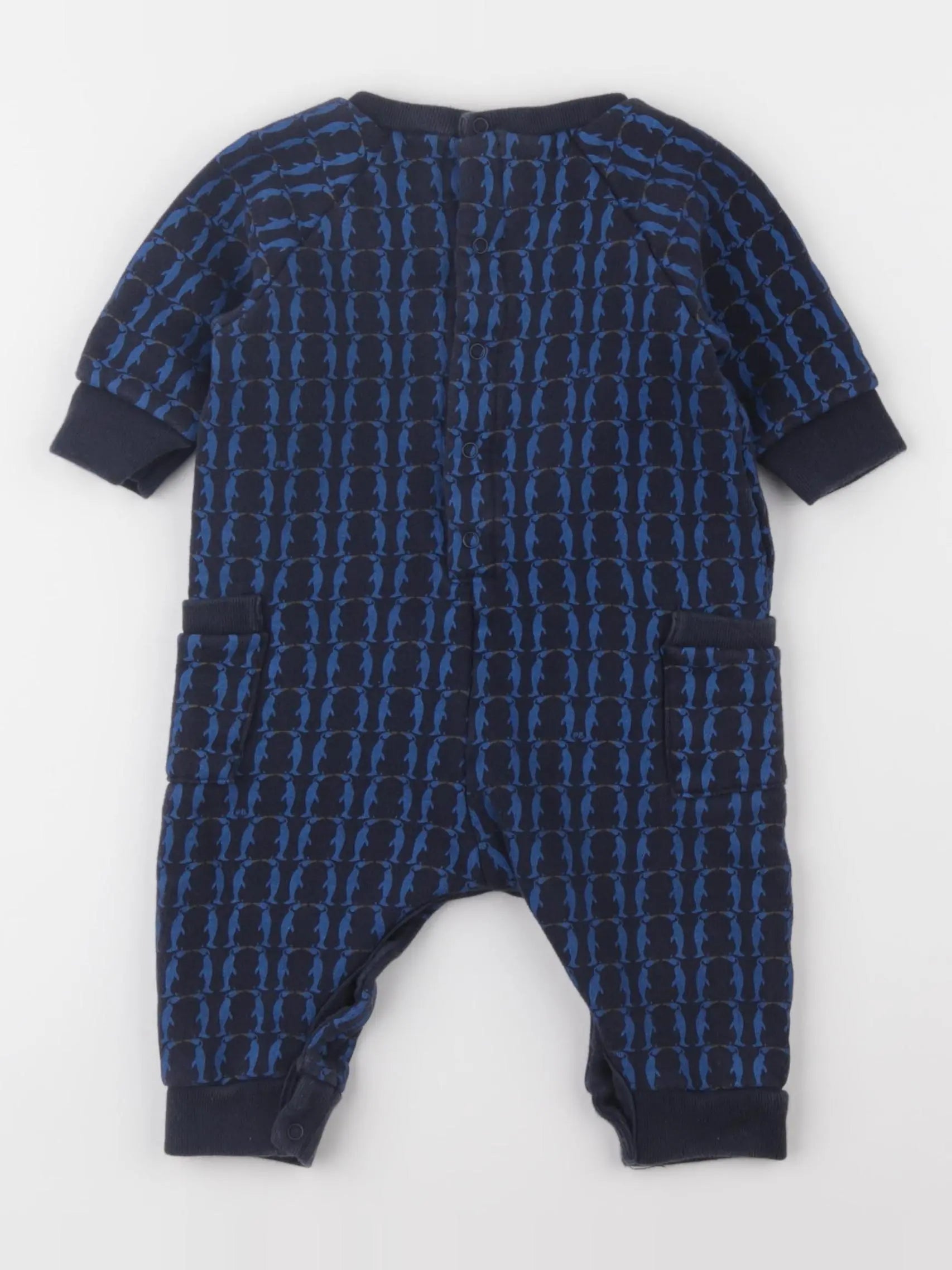 Petit Bateau - combinaison bleu - 6 mois