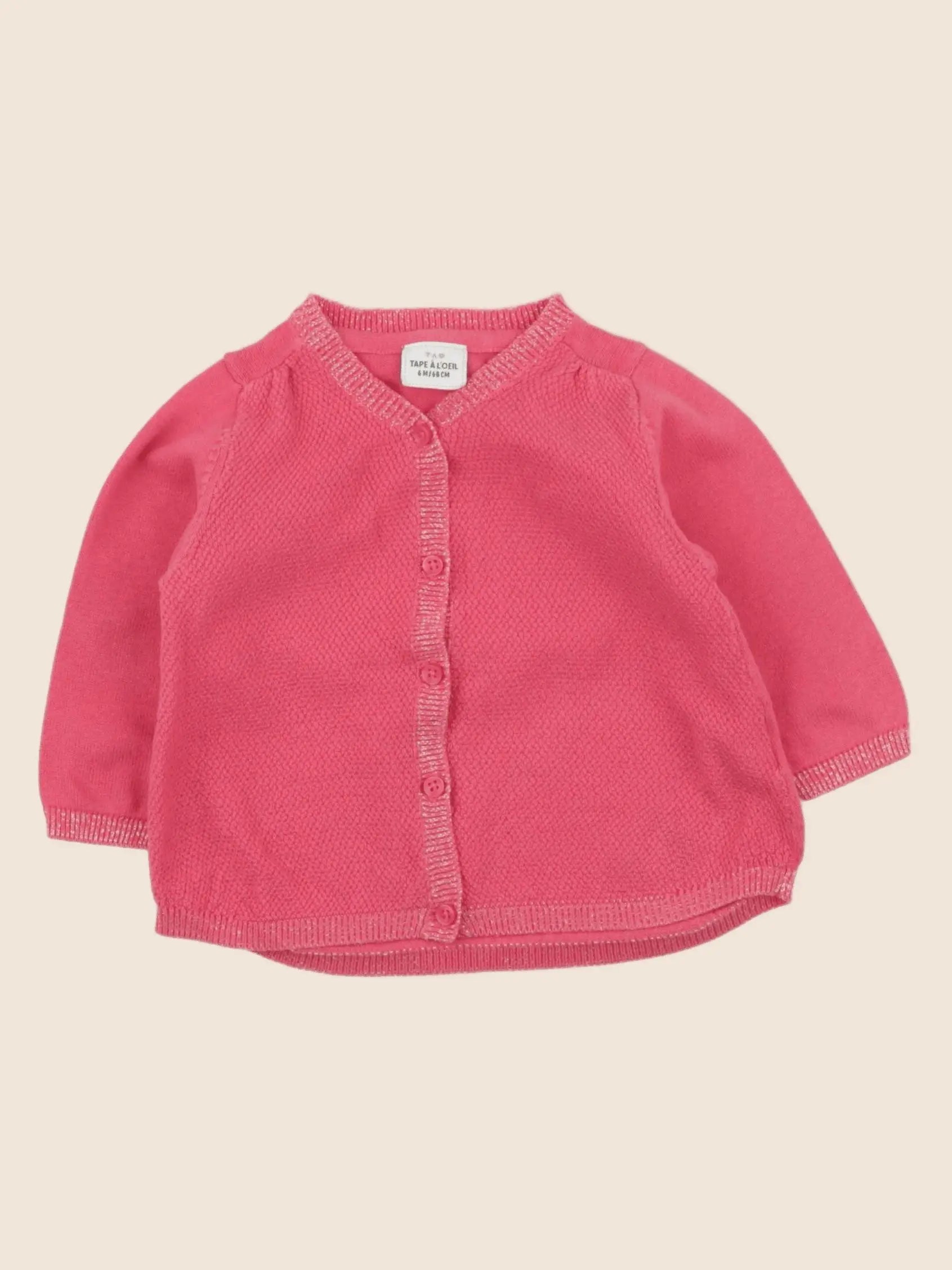 Tape à l'oeil - gilet rose - 6 mois