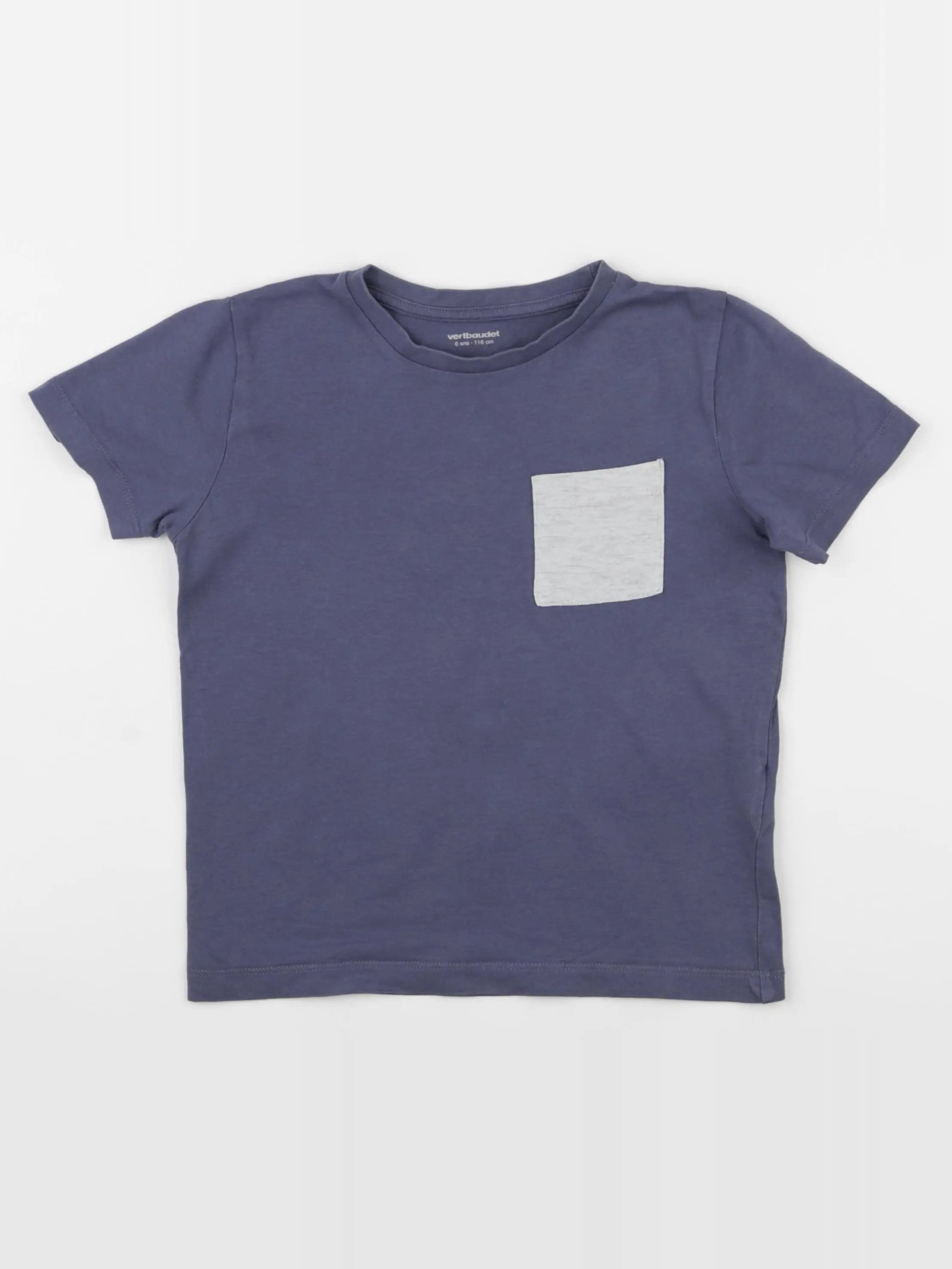 Vertbaudet - tee-shirt bleu - 6 ans