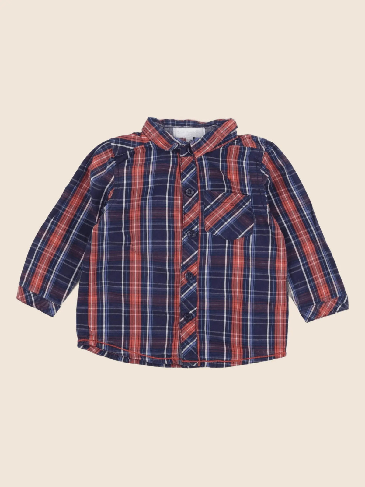 Cadet Rousselle - chemise bleu, rouge - 18 mois