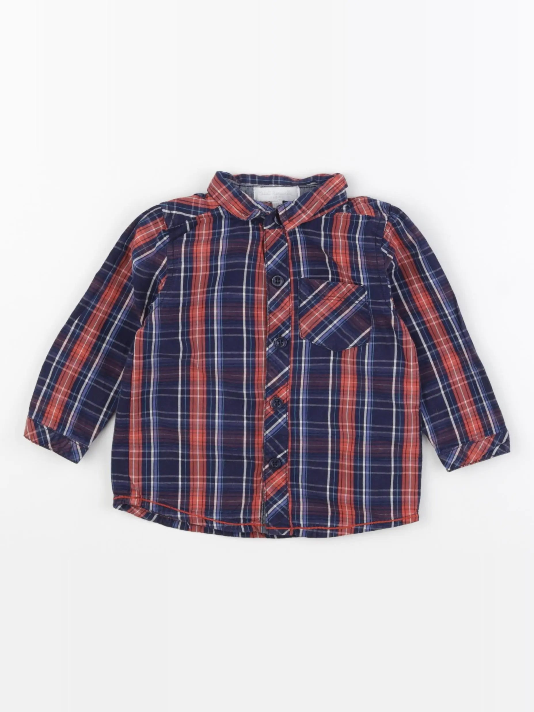 Cadet Rousselle - chemise bleu, rouge - 18 mois