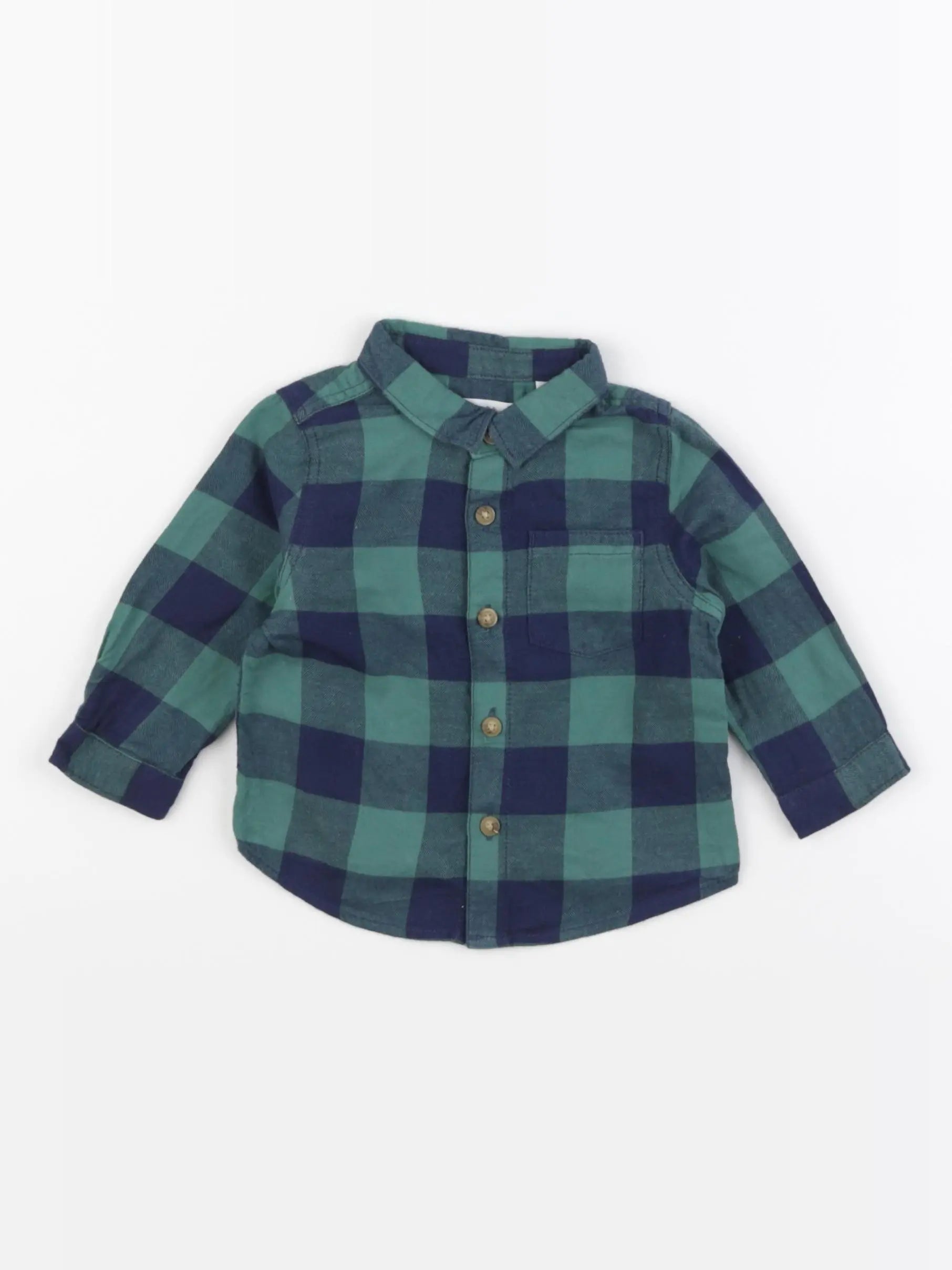 Zara - chemise bleu, vert - 3/6 mois