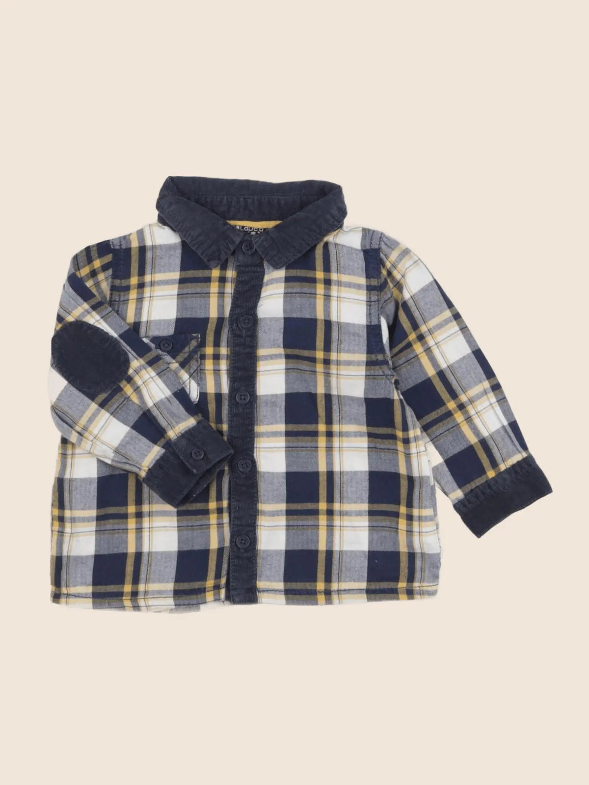 Tape à l'oeil - chemise bleu, jaune - 6 mois