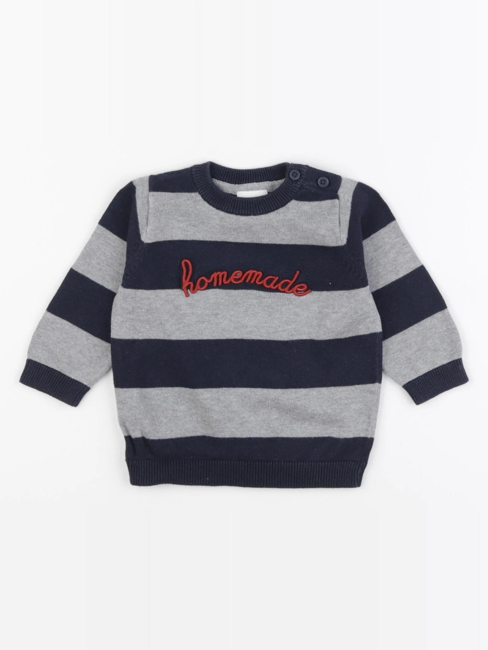 Tape à l'oeil - pull gris, bleu - 6 mois