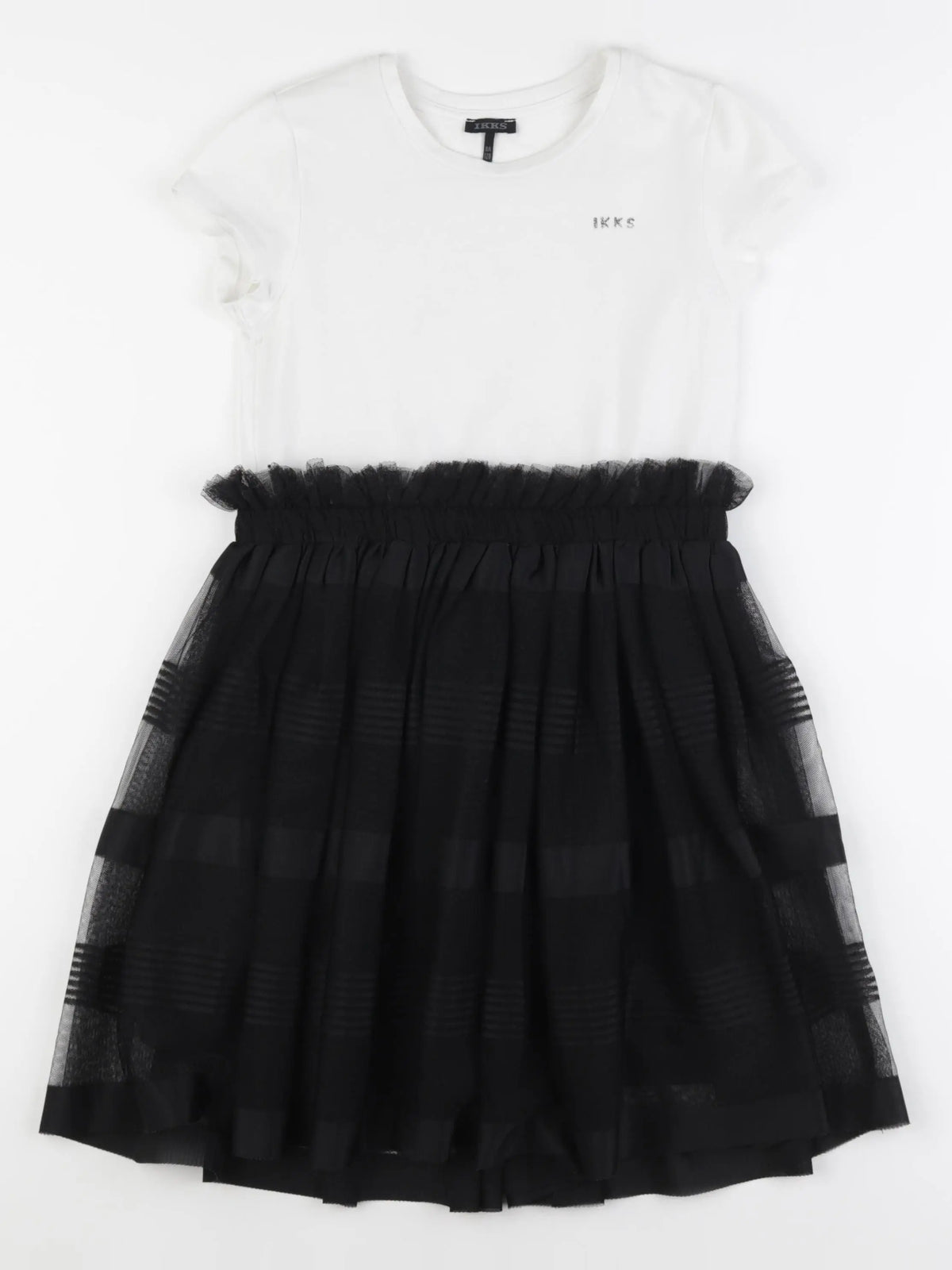 IKKS - robe blanc, noir - 8 ans