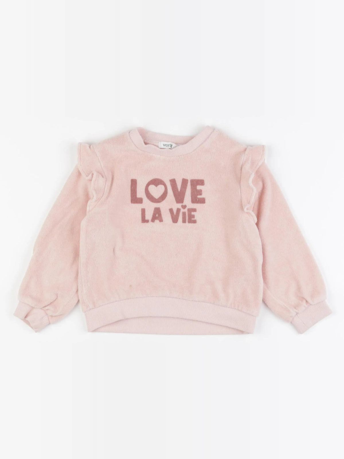 Vertbaudet - sweat éponge rose - 3 ans