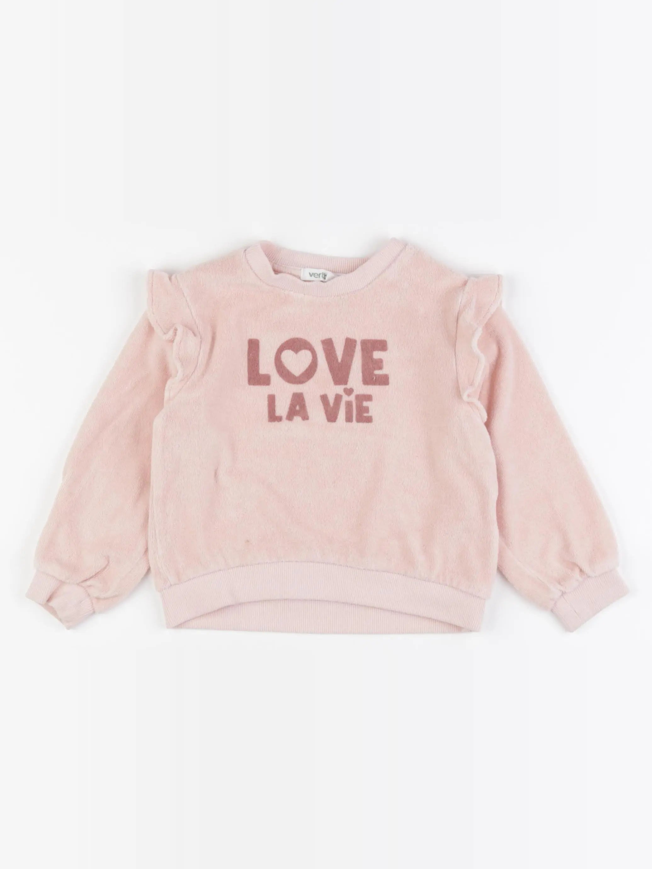Vertbaudet - sweat éponge rose - 3 ans