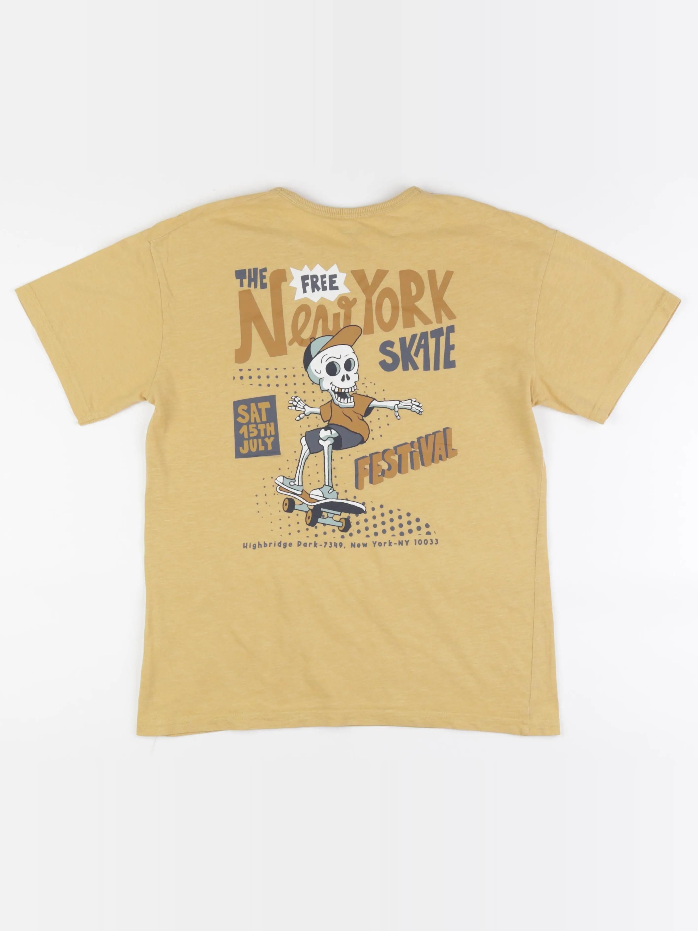 Vertbaudet - tee-shirt imprimé au dos marron - 14 ans