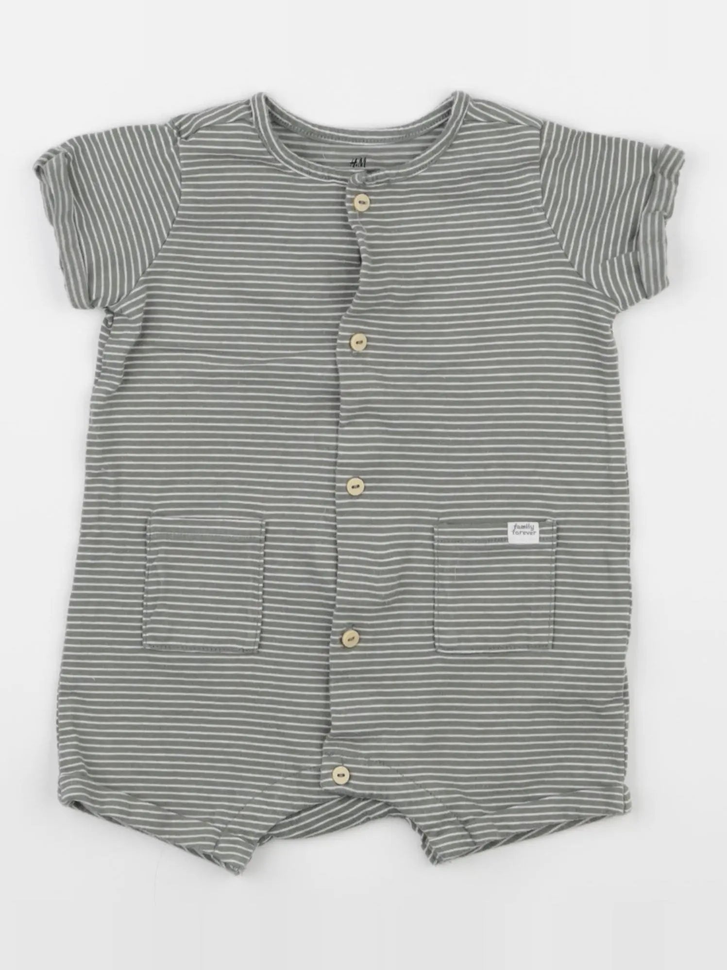 H&M - pyjama coton vert - 6 mois