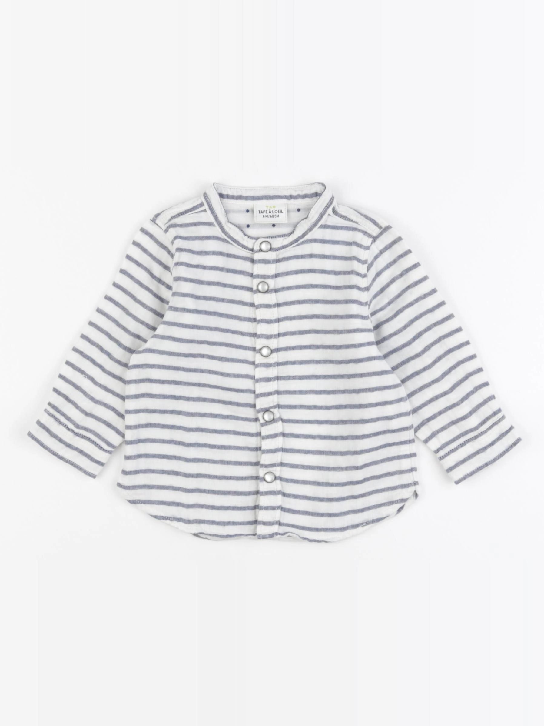 Tape à l'oeil - chemise blanc, bleu - 6 mois