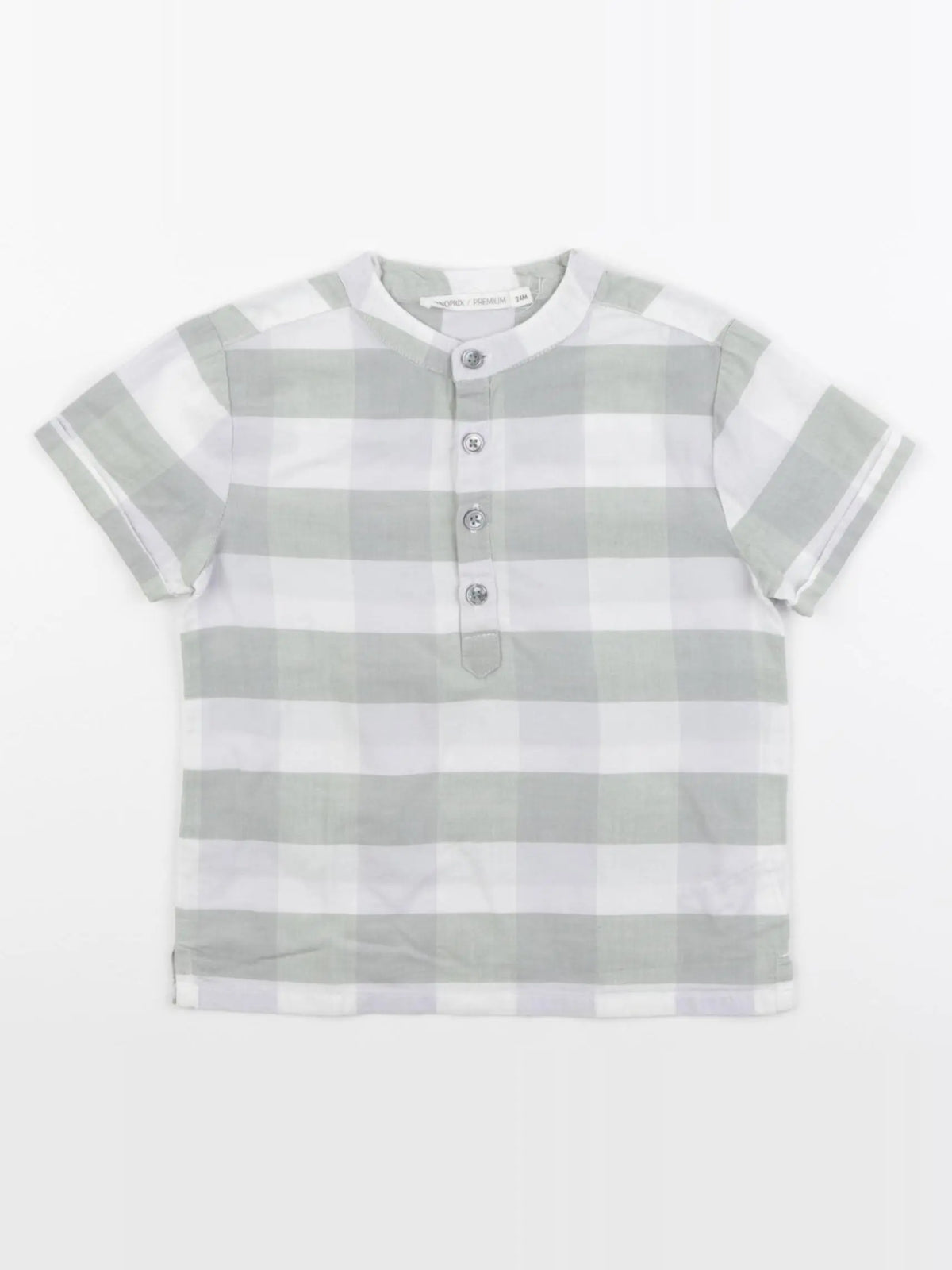 Monoprix - chemise blanc, vert - 24 mois