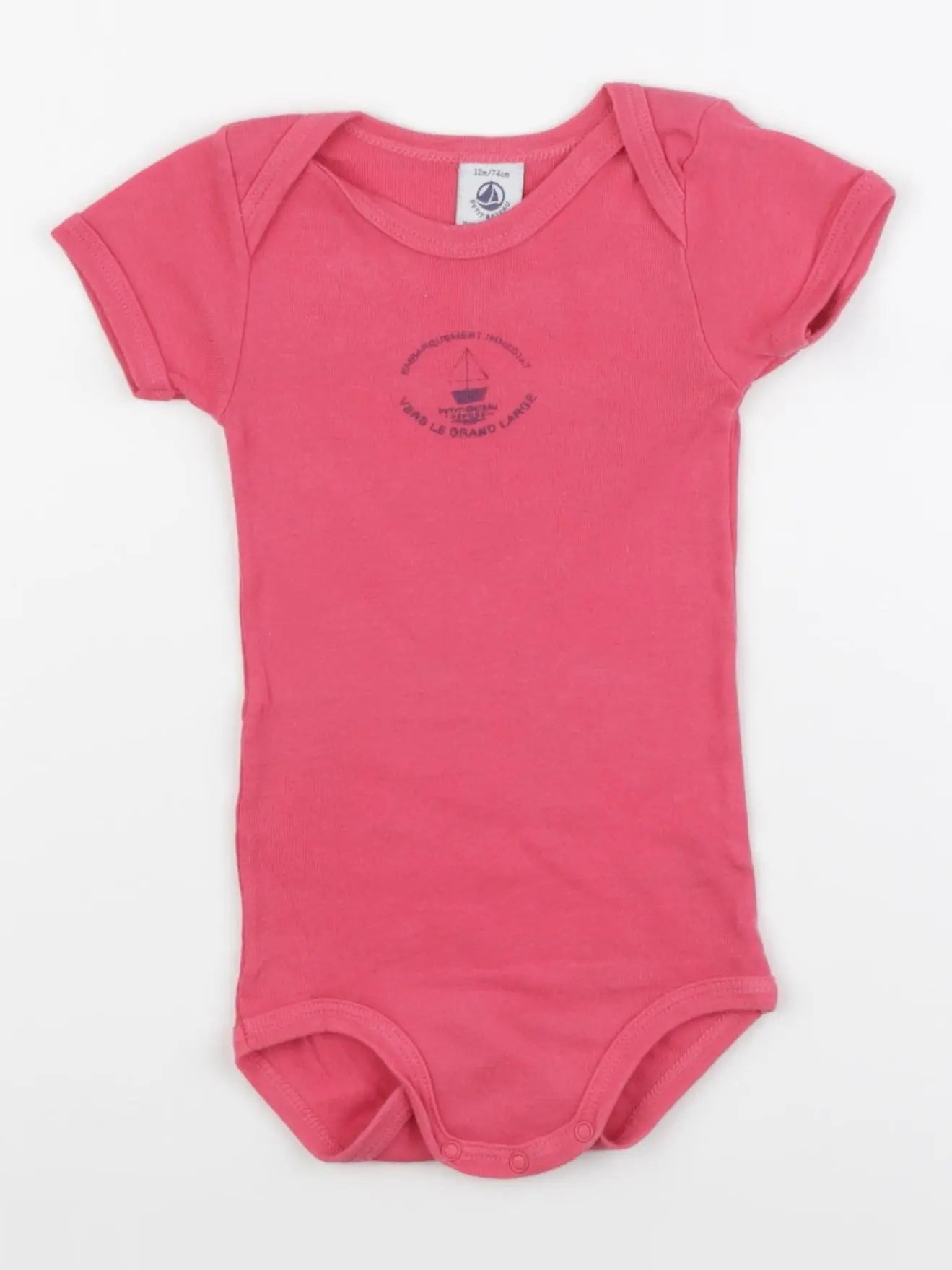 Petit Bateau - body rose - 12 mois