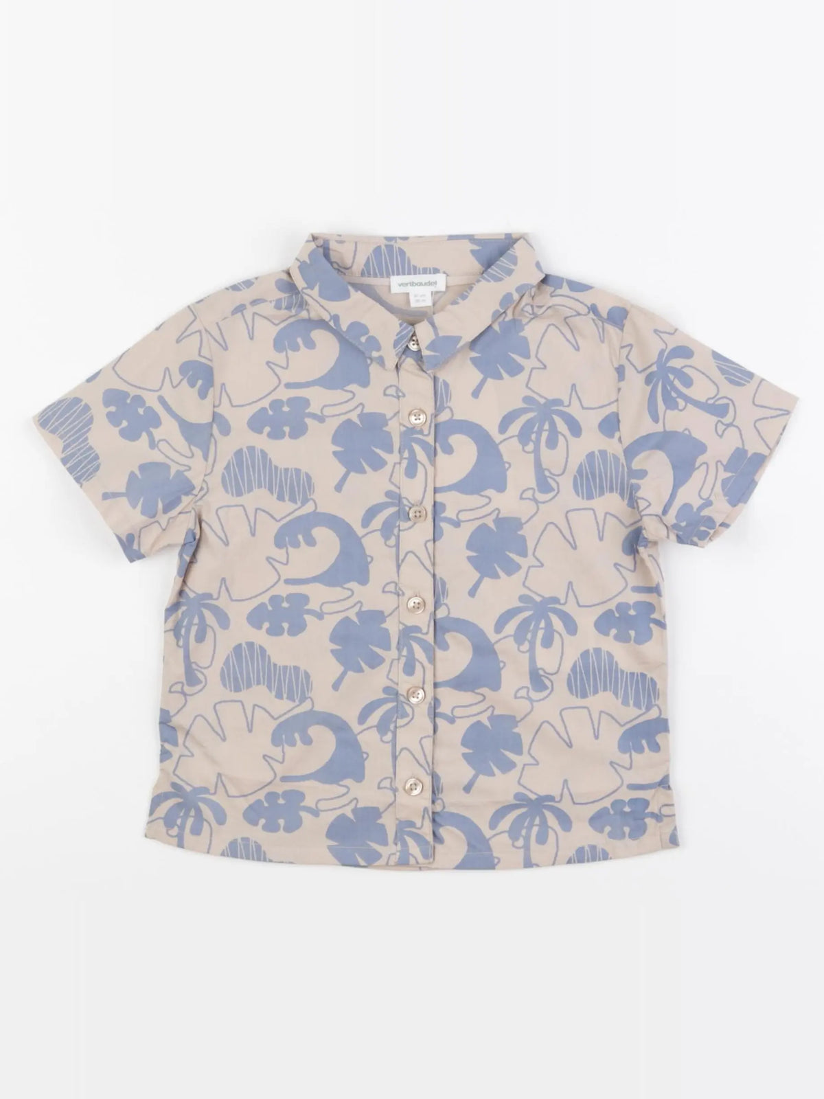 Vertbaudet - chemise bleu, beige - 36 mois