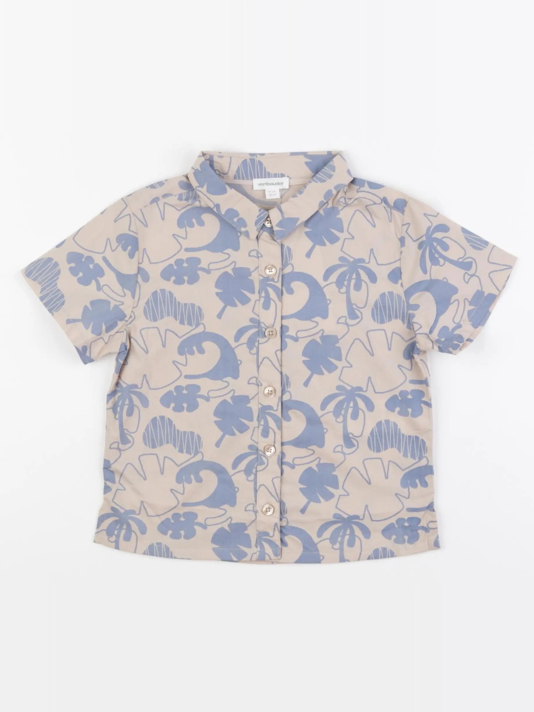 Vertbaudet - chemise bleu, beige - 36 mois