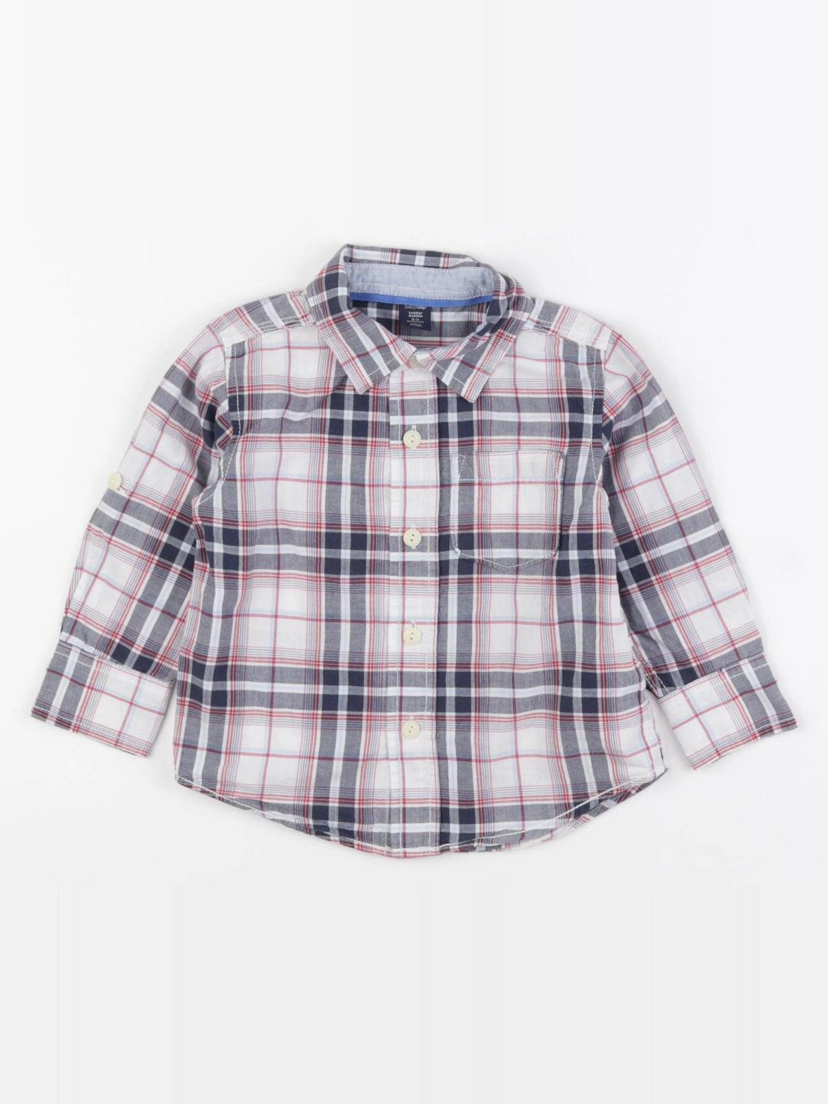 GAP - chemise bleu, rouge - 18/24 mois