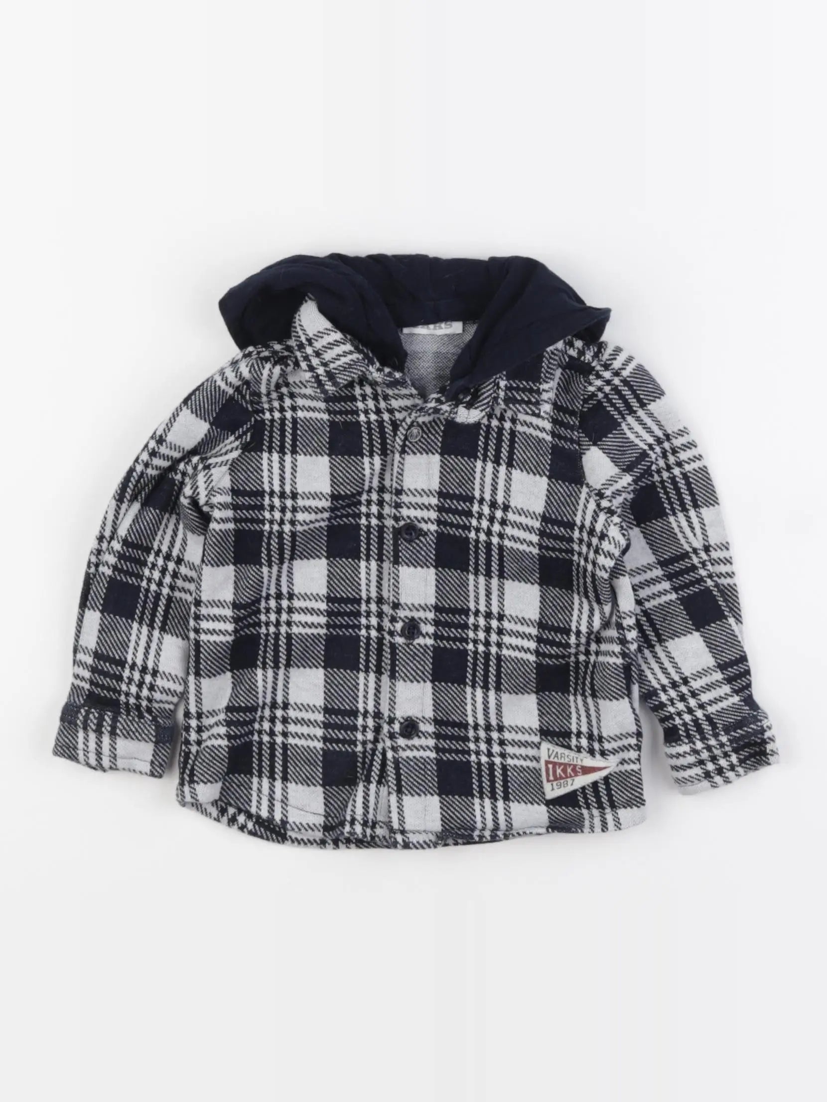 IKKS - chemise bleu, blanc - 12 mois