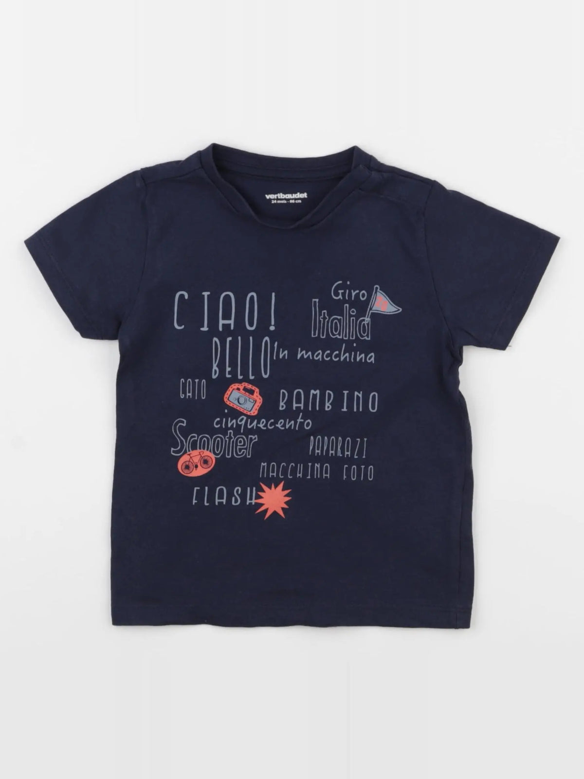 Vertbaudet - tee-shirt bleu - 24 mois