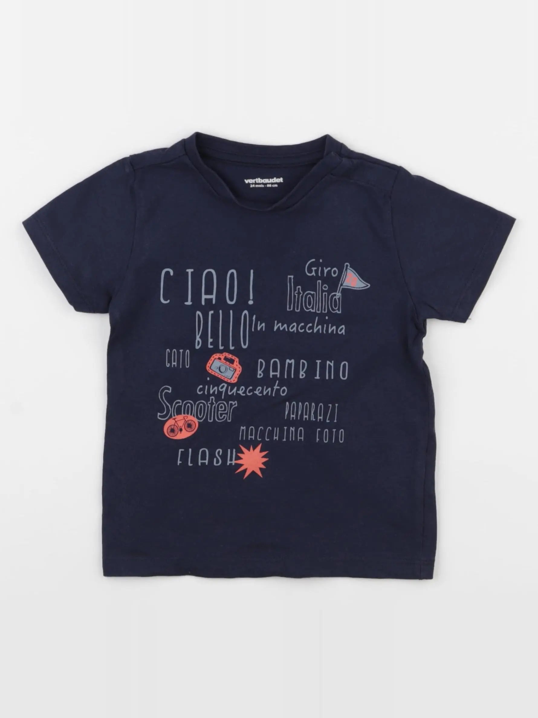 Vertbaudet - tee-shirt bleu - 24 mois