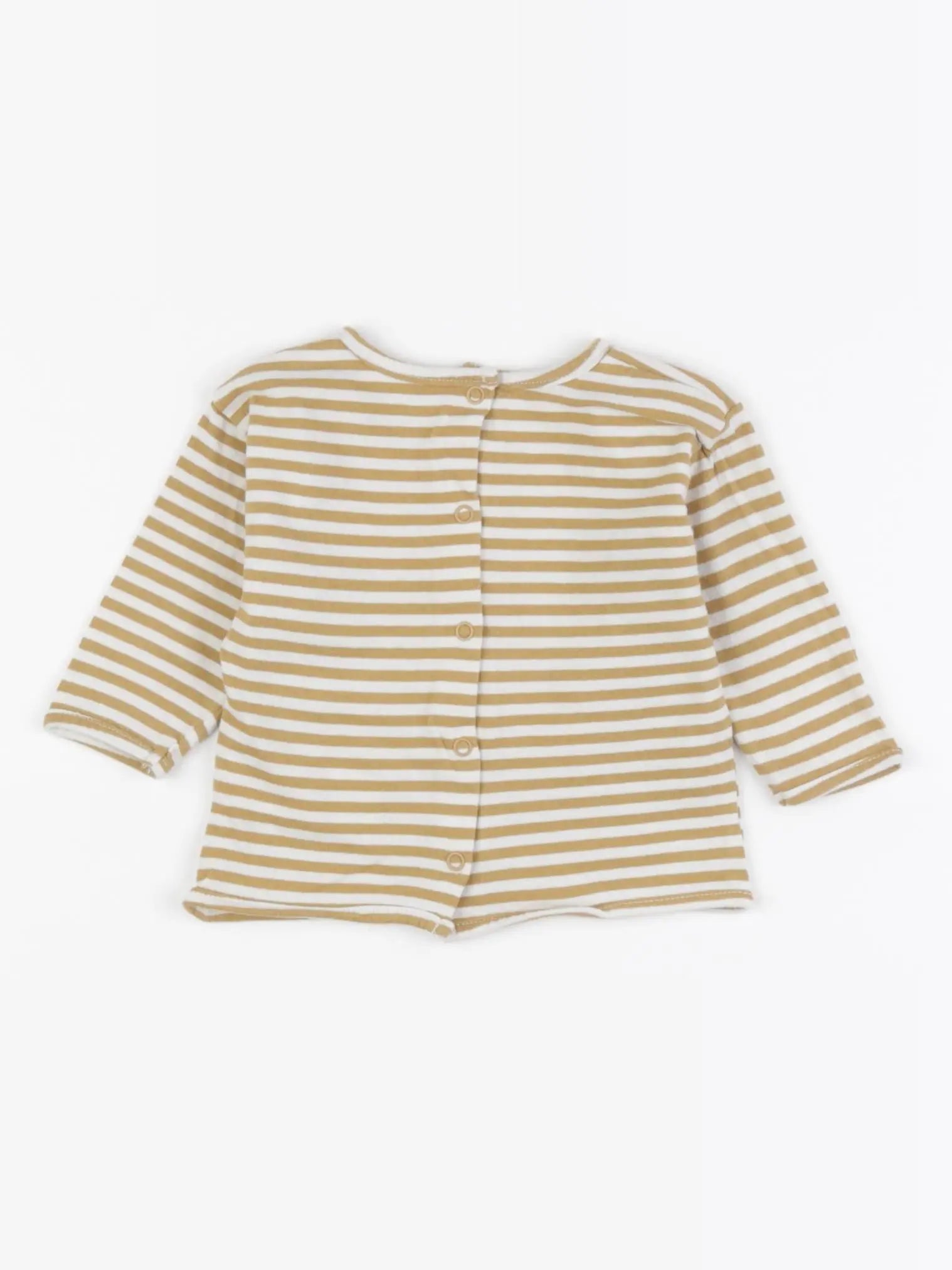 Vertbaudet - tee-shirt jaune, blanc - 3 mois