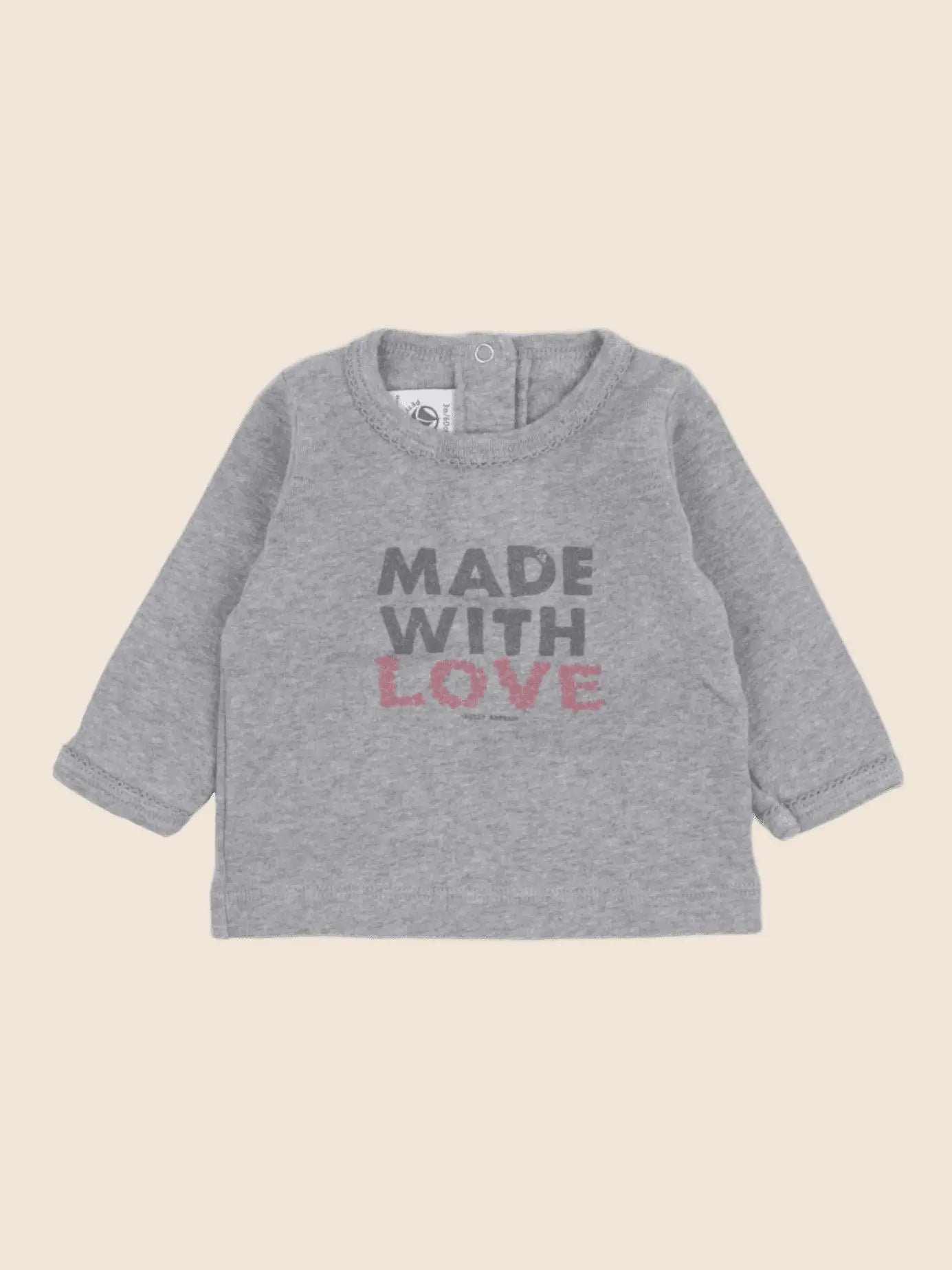 Petit Bateau - tee-shirt gris - 3 mois