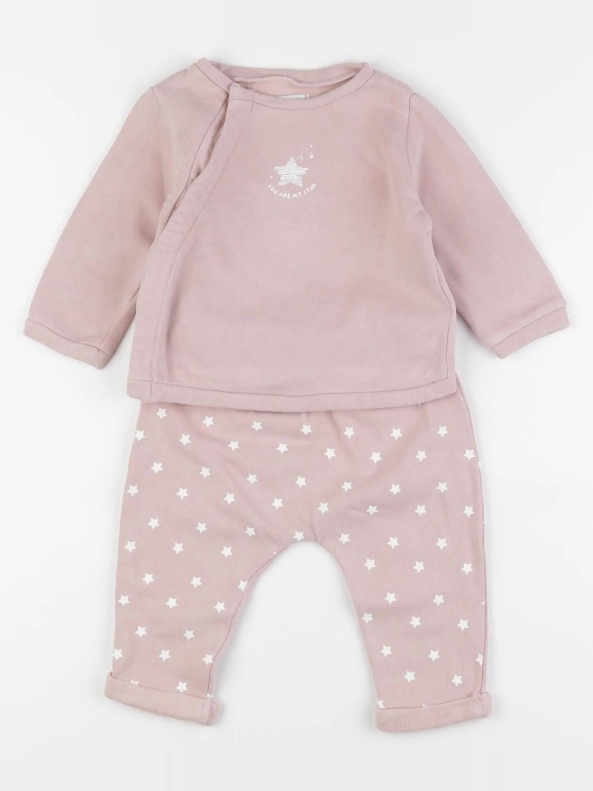 Vertbaudet - ensemble rose - 9 mois