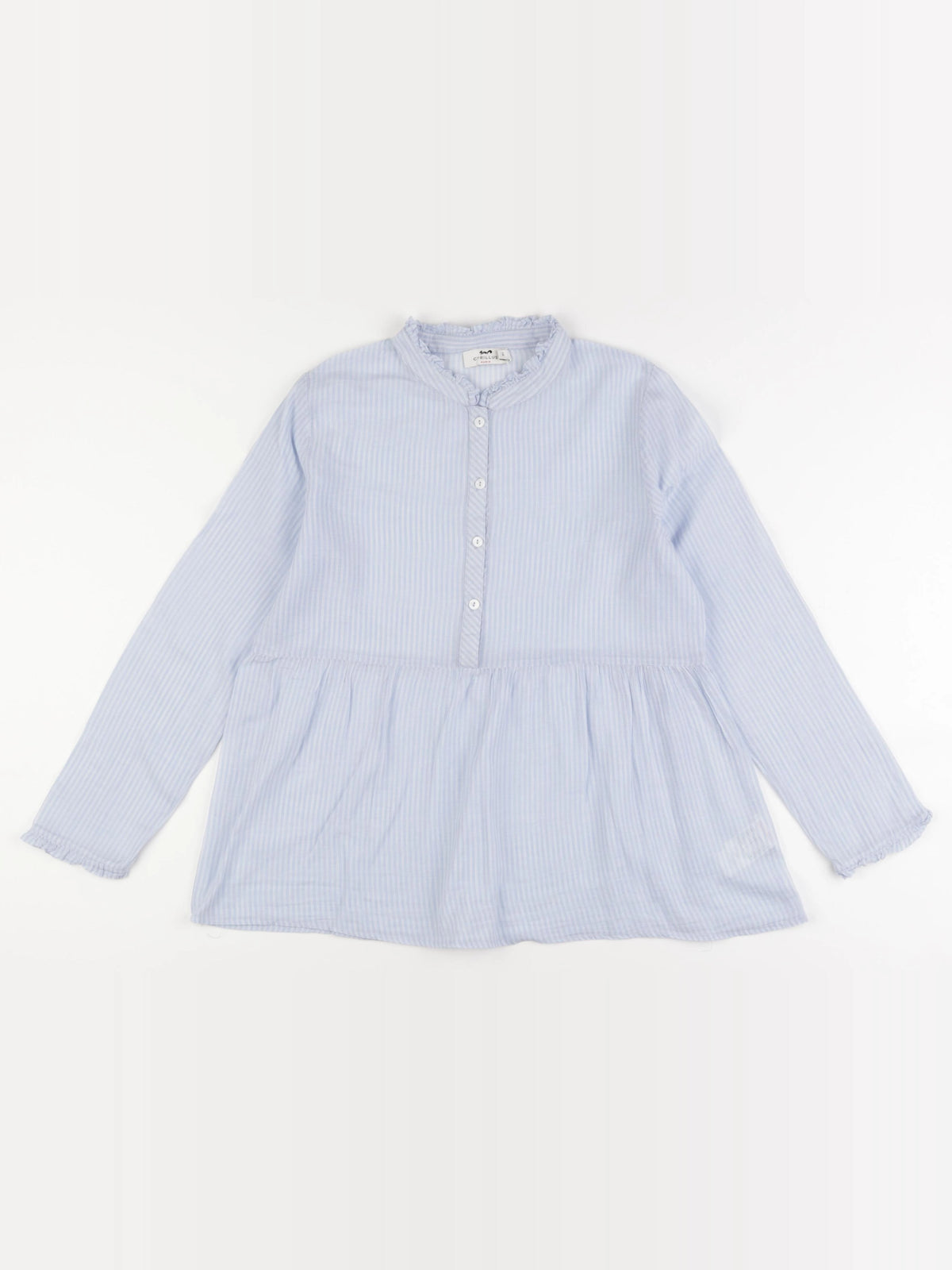 Cyrillus - blouse bleu, blanc - 14 ans