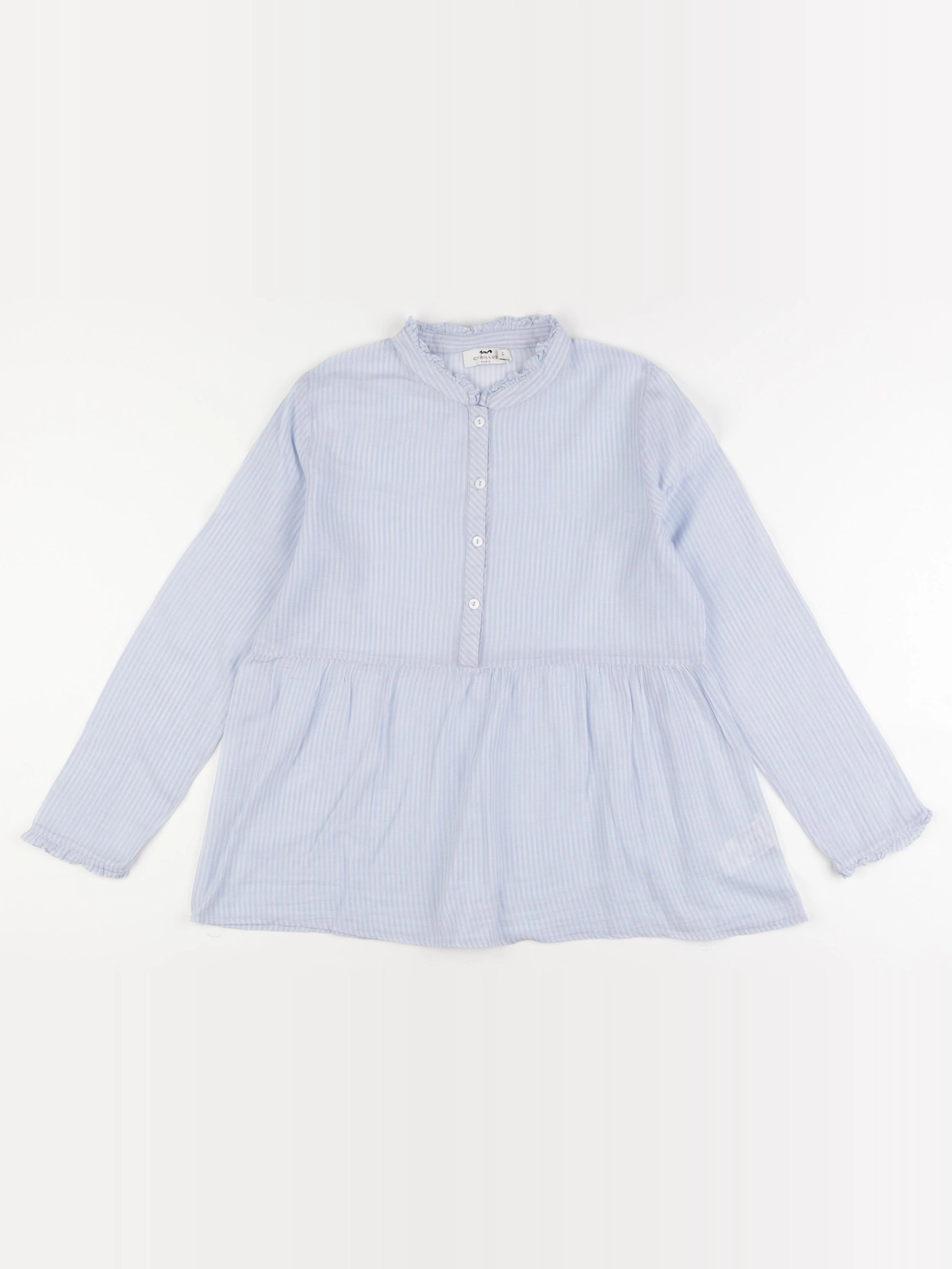 Cyrillus - blouse bleu, blanc - 14 ans