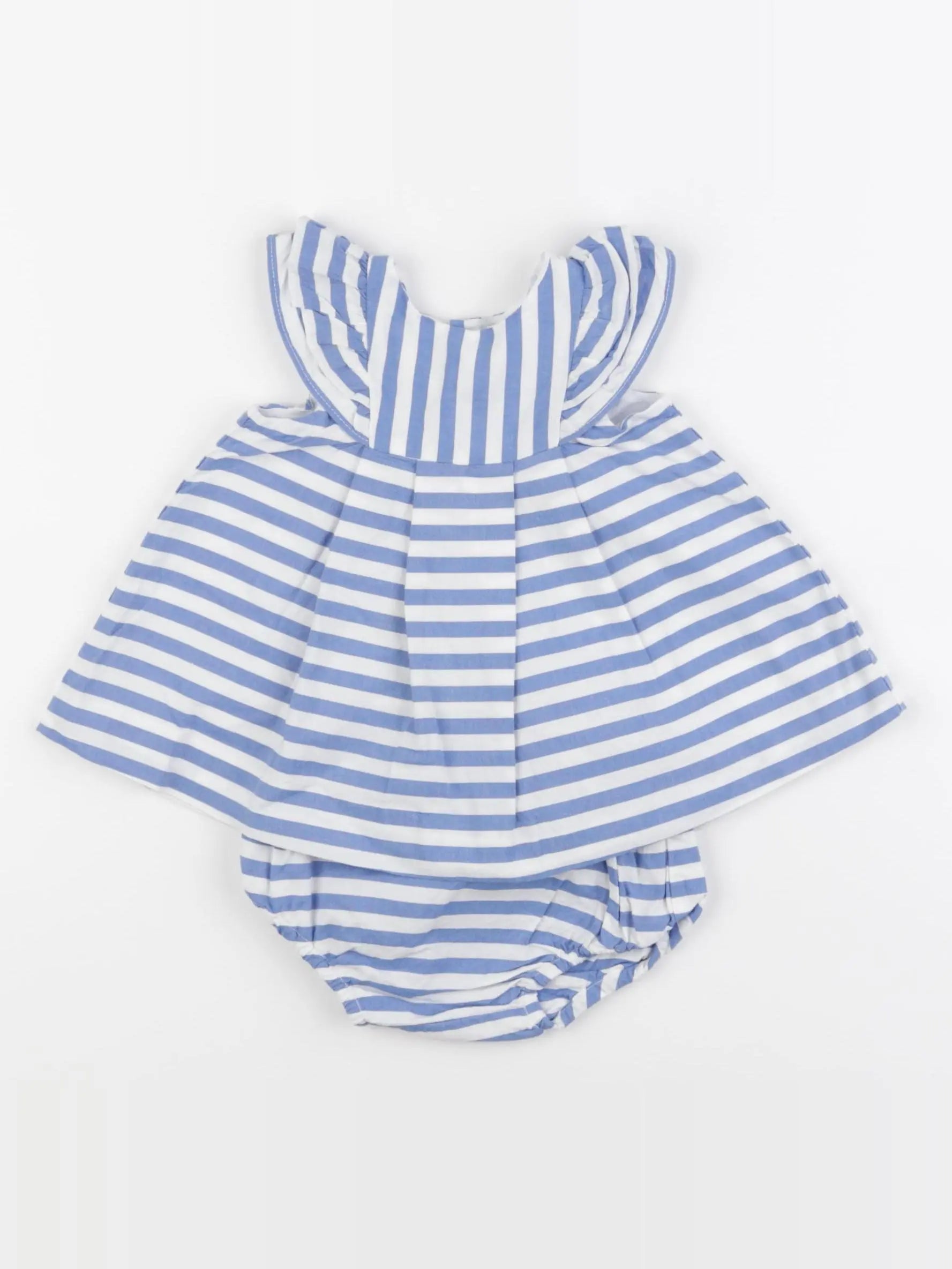 Jacadi - robe blanc, bleu - 3 mois