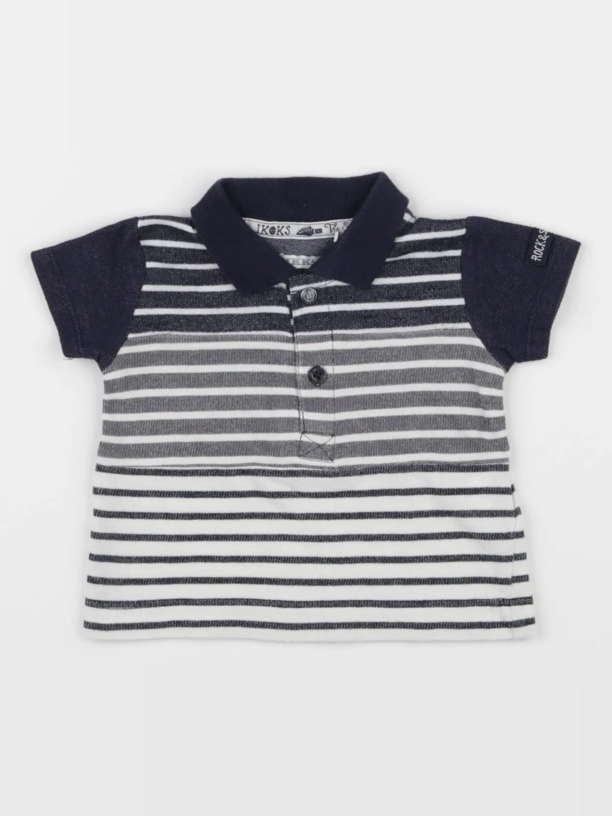 IKKS - polo imprimé au dos blanc, bleu - 3 mois