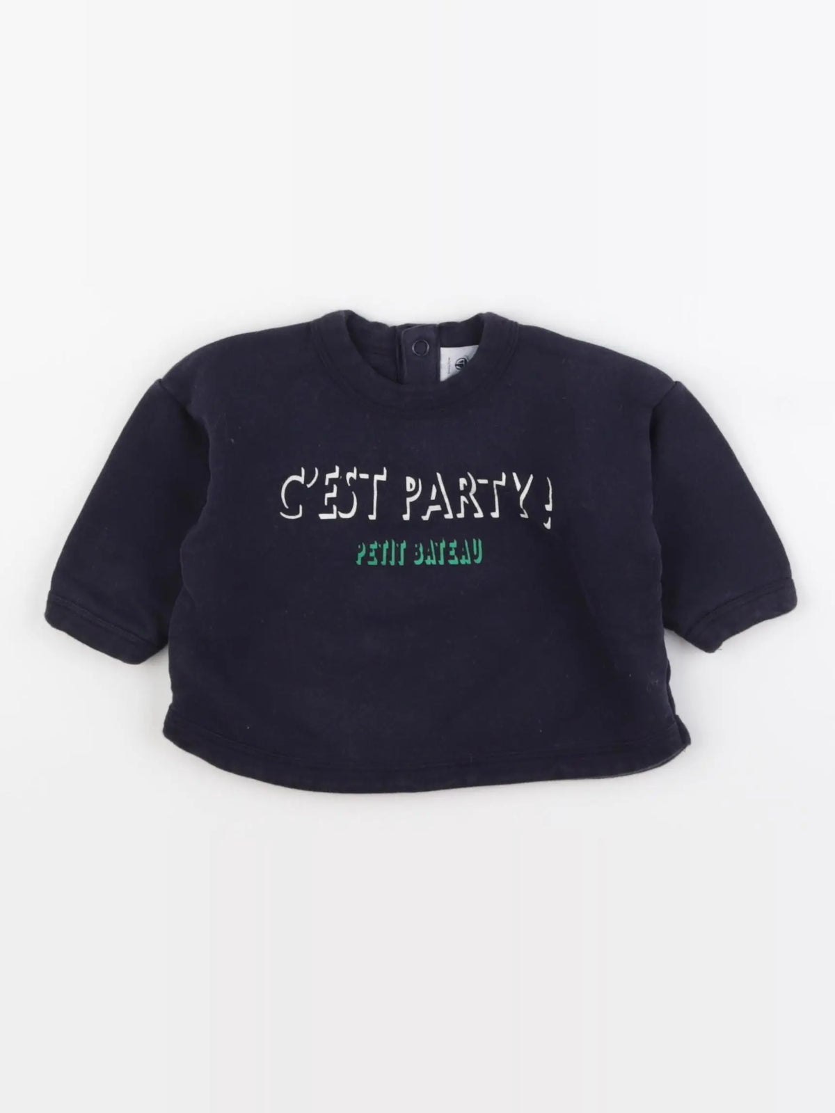Petit Bateau - sweat bleu - 6 mois