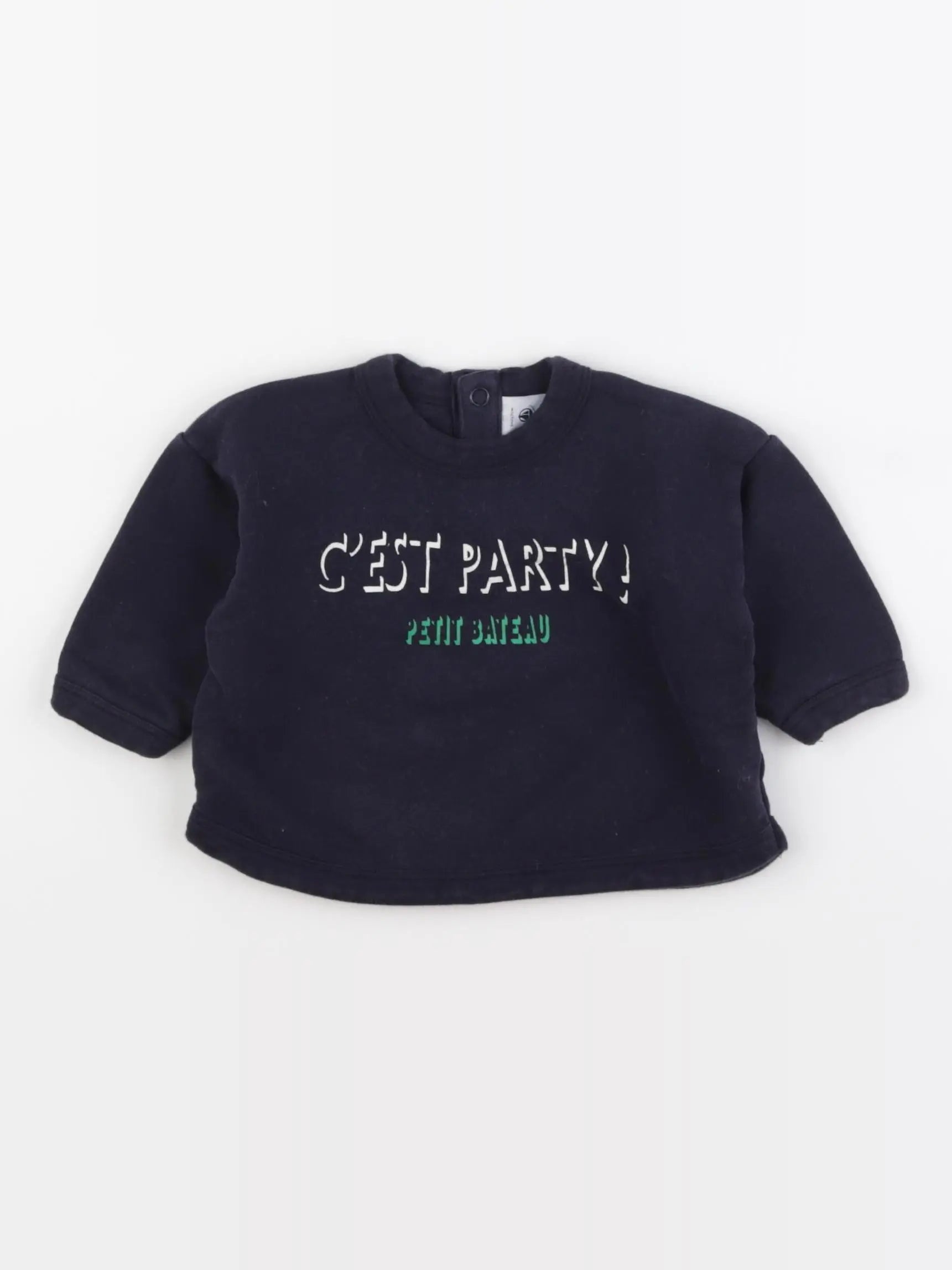 Petit Bateau - sweat bleu - 6 mois
