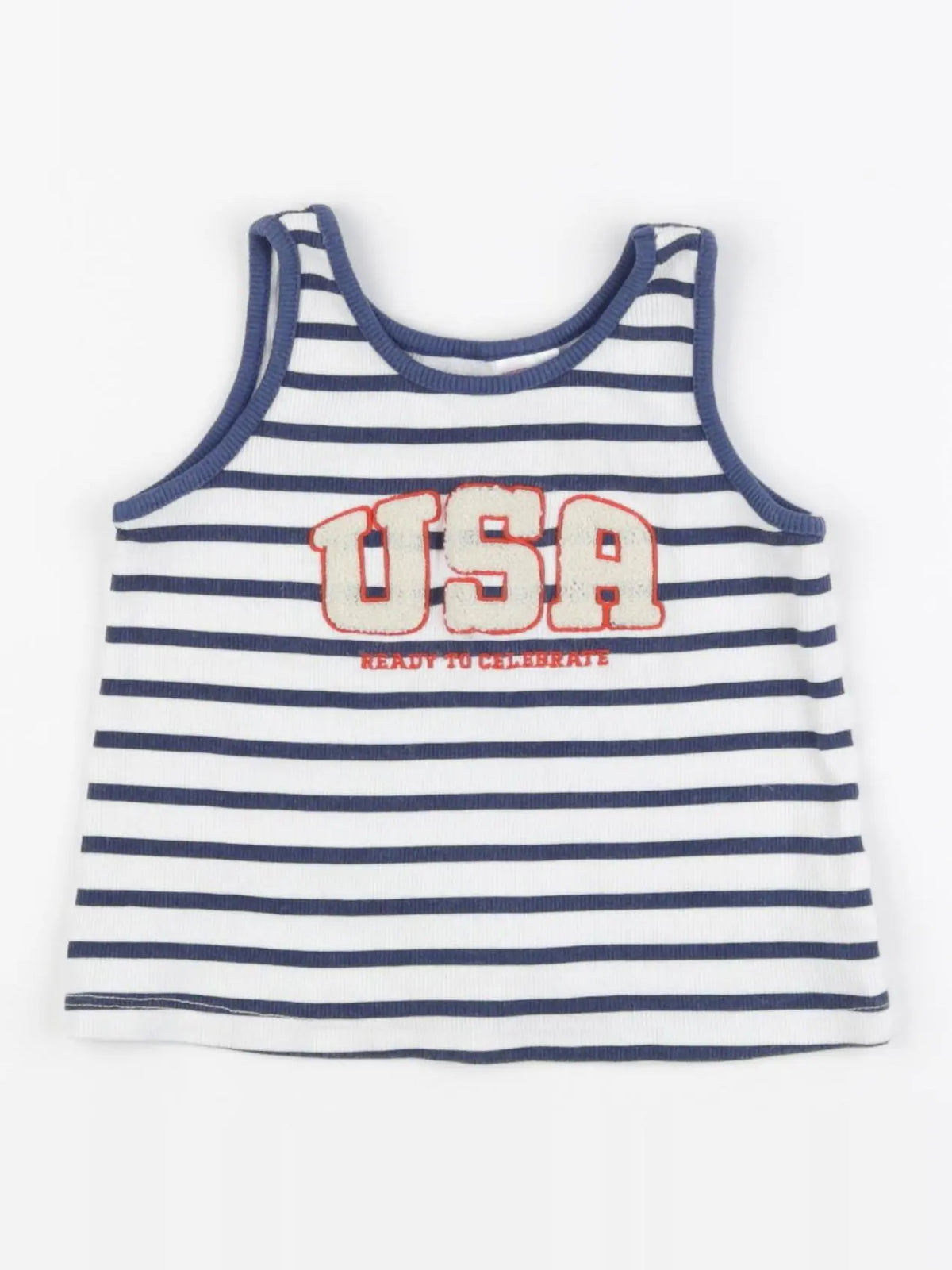 Zara - débardeur blanc, bleu - 18/24 mois