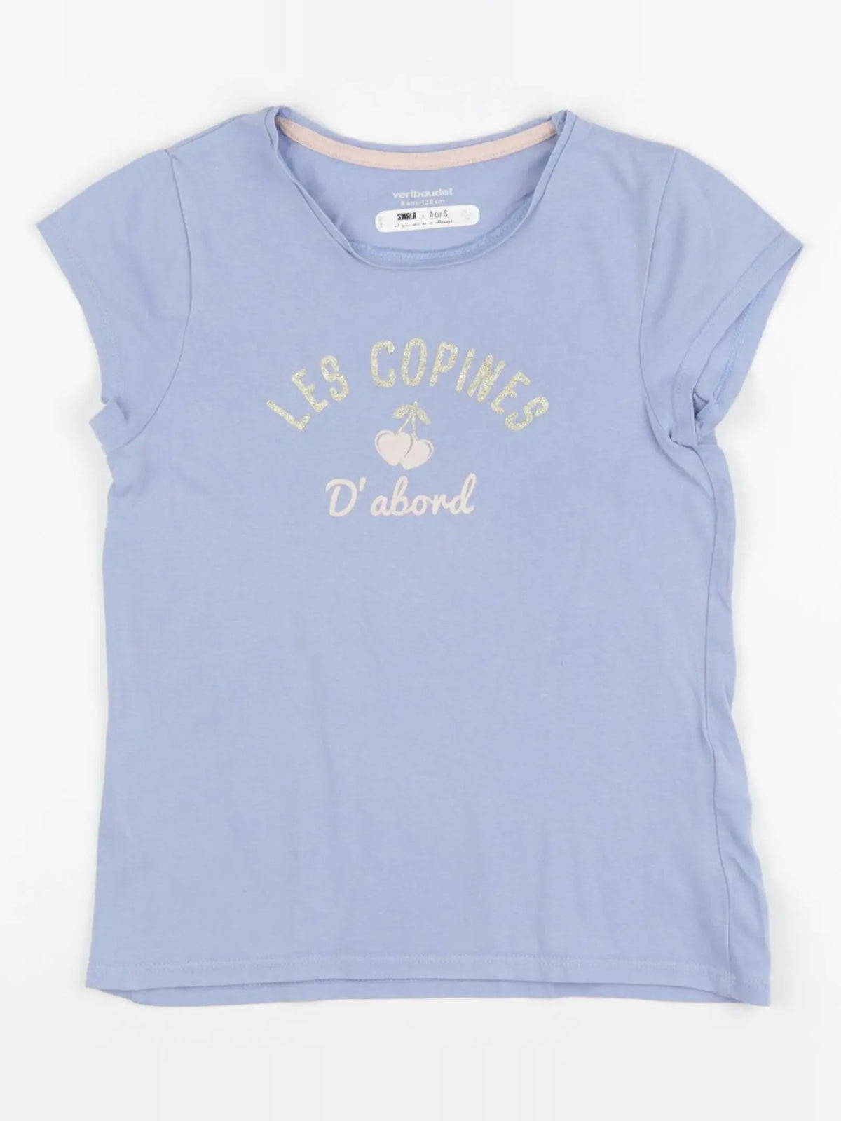 Vertbaudet - tee-shirt bleu - 8 ans