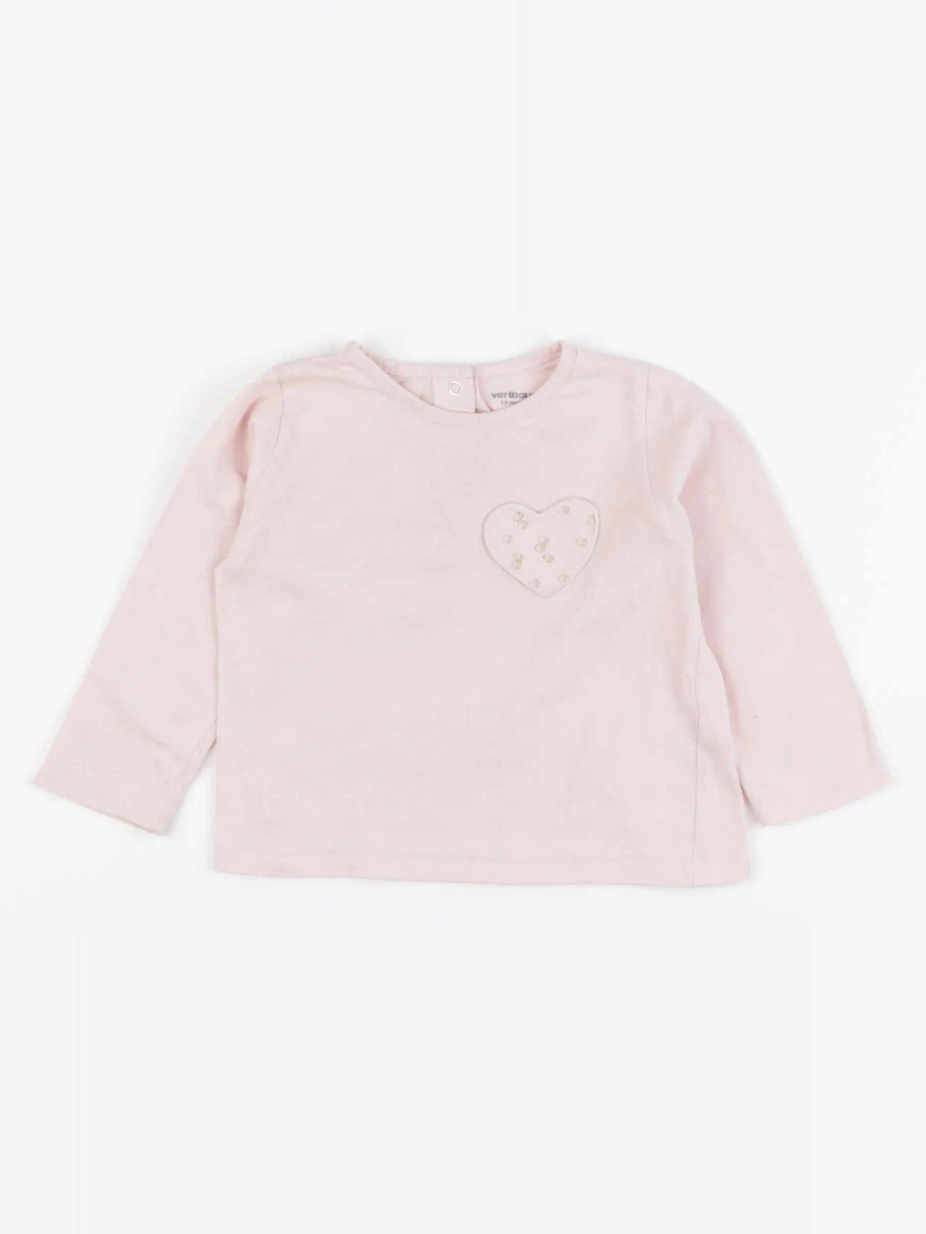 Vertbaudet - tee-shirt rose - 12 mois