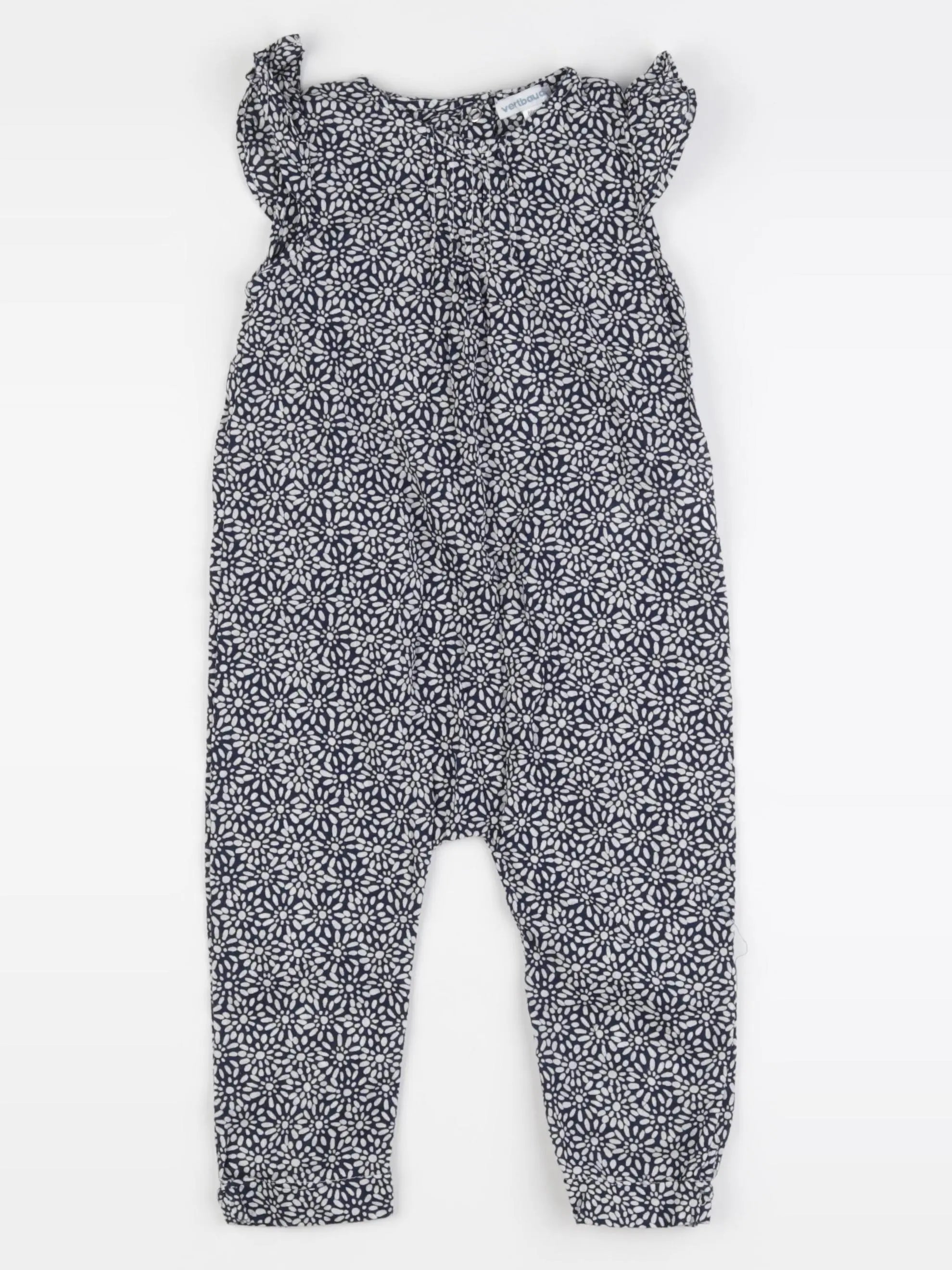 Vertbaudet - combinaison bleu, blanc - 2 ans