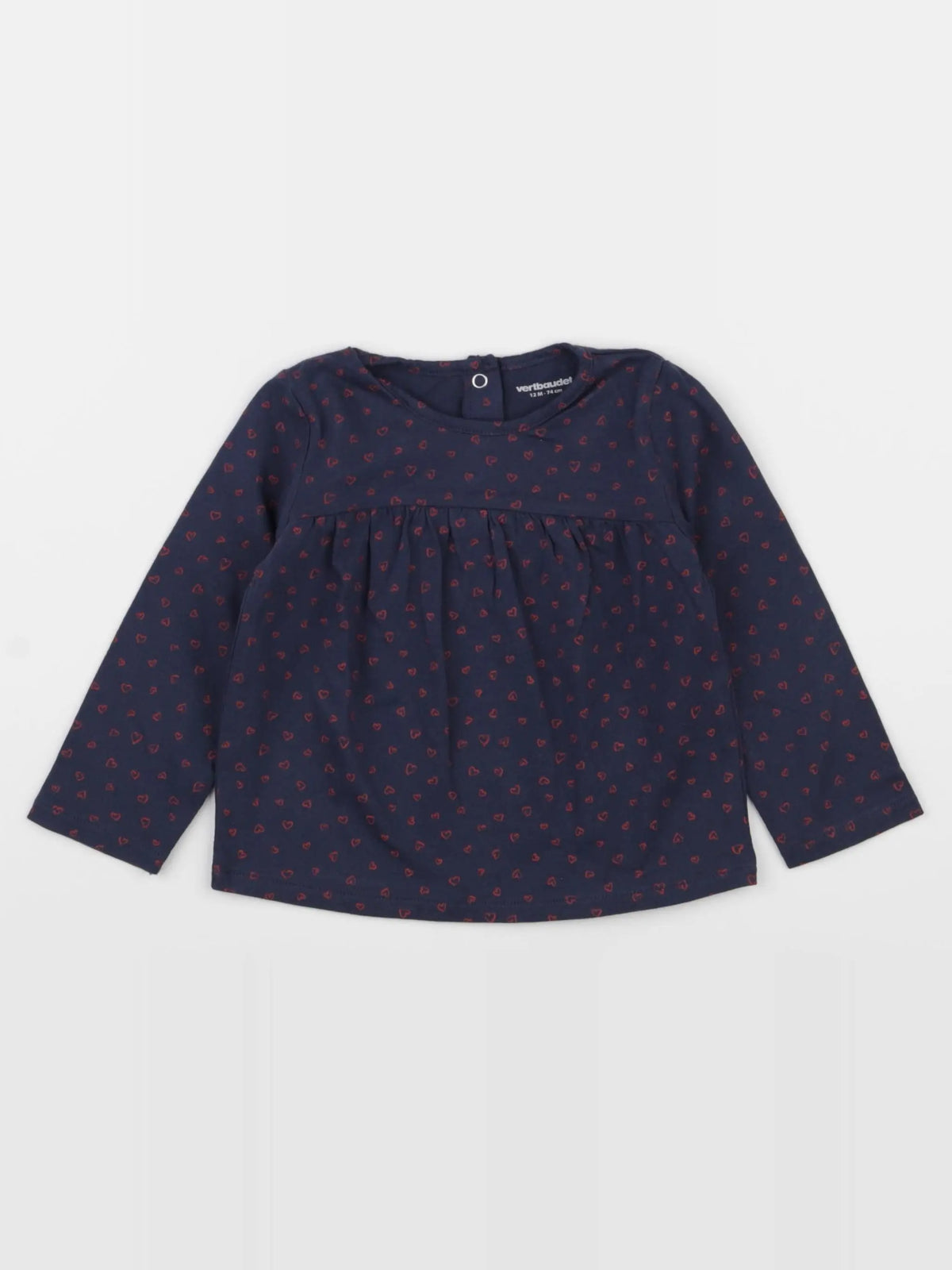 Vertbaudet - tee-shirt bleu - 12 mois