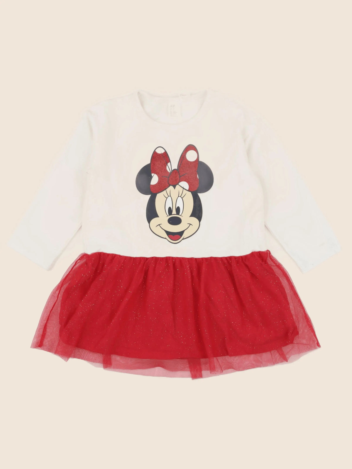 H&M - robe beige, rouge - 2/3 ans