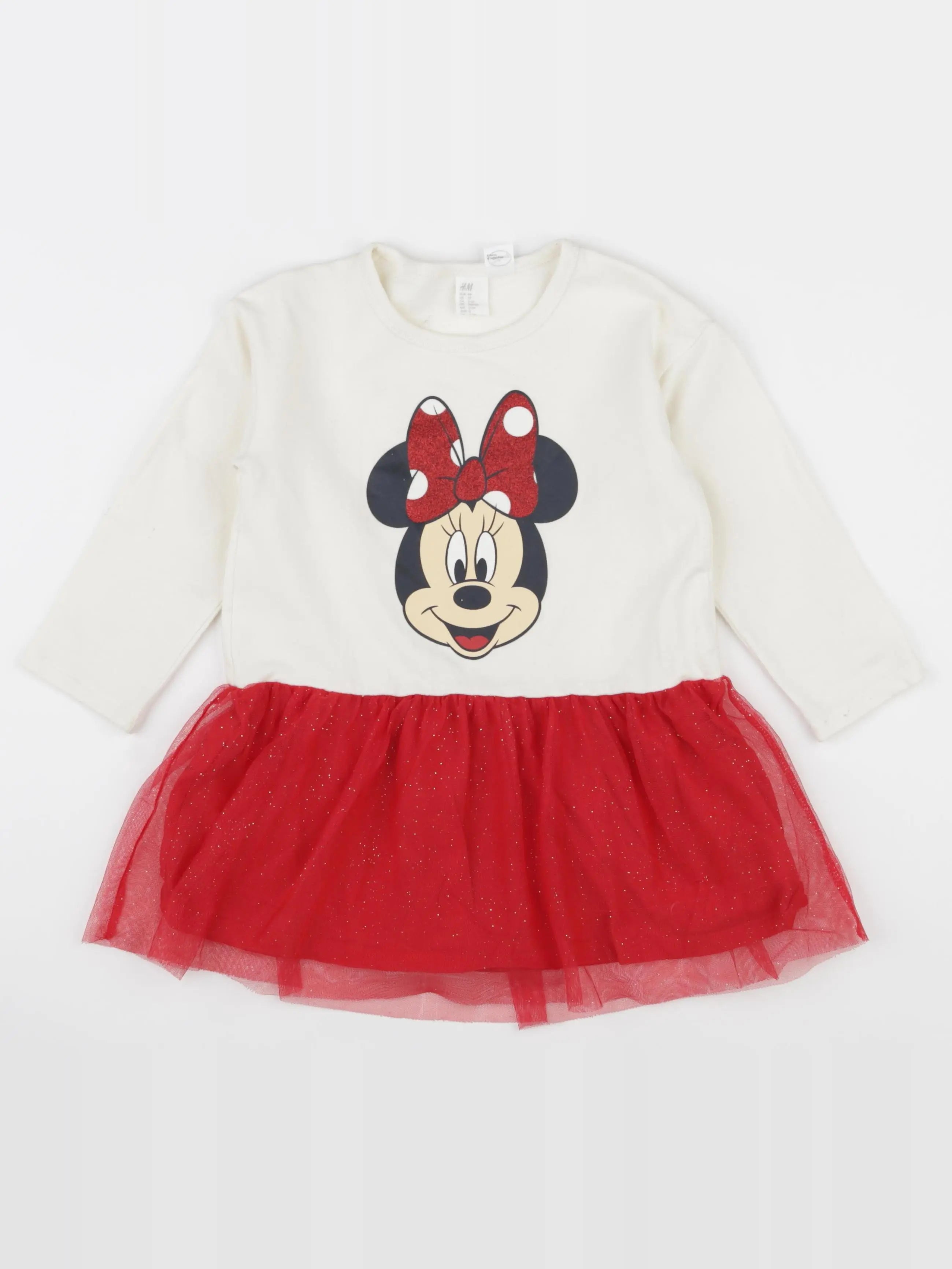 H&M - robe beige, rouge - 2/3 ans