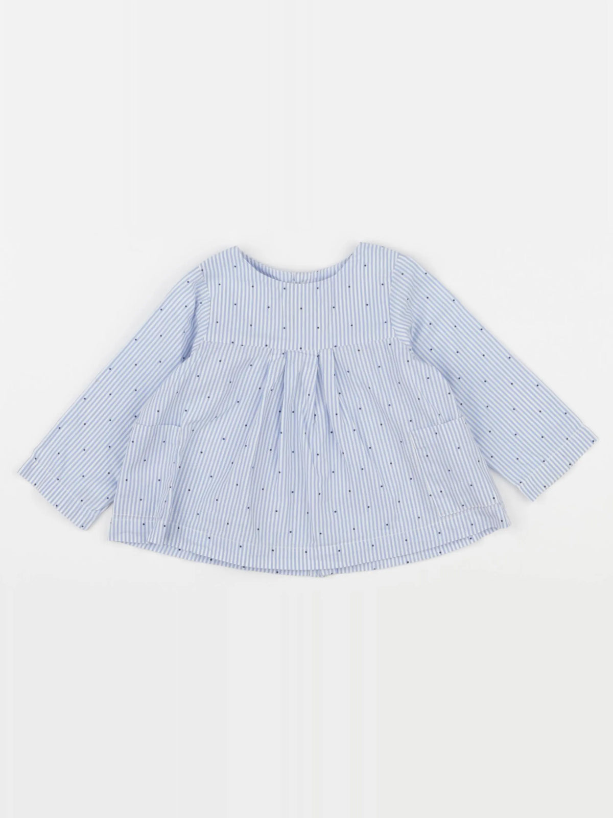 Jacadi - blouse blanc, bleu - 12 mois