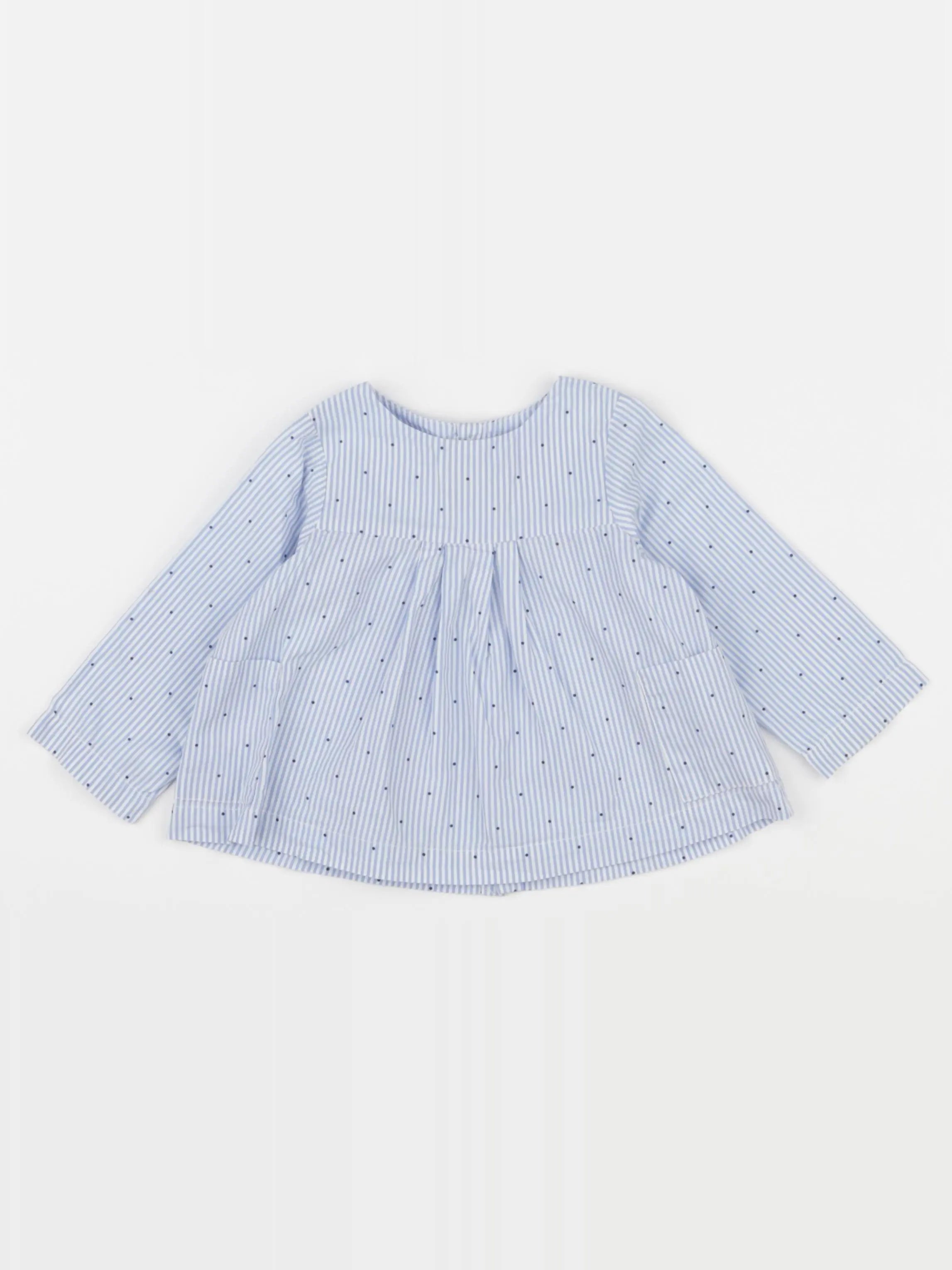 Jacadi - blouse blanc, bleu - 12 mois