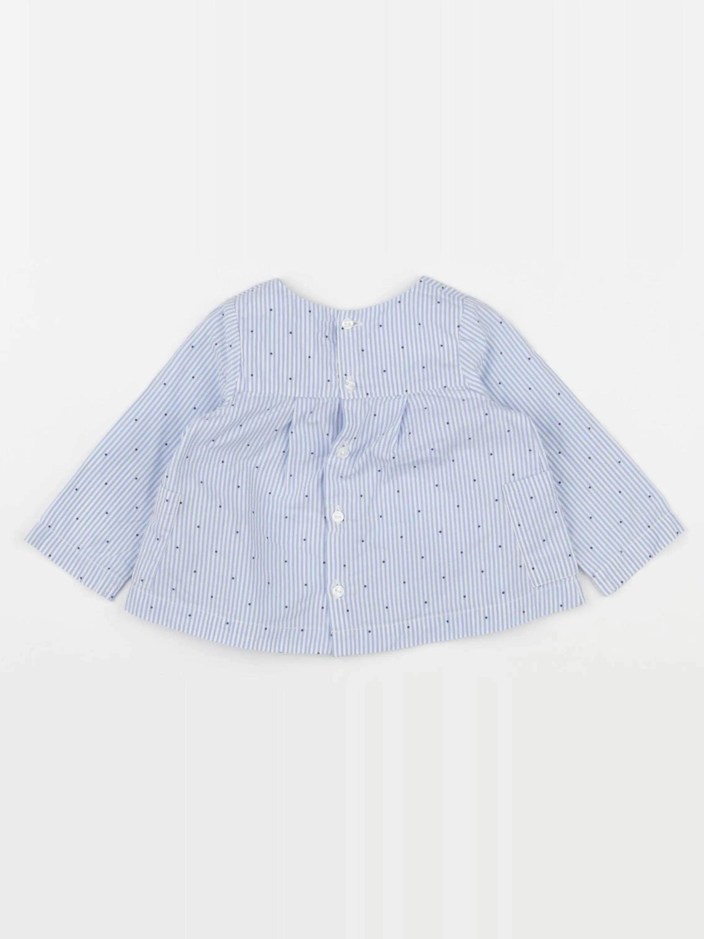Jacadi - blouse blanc, bleu - 12 mois