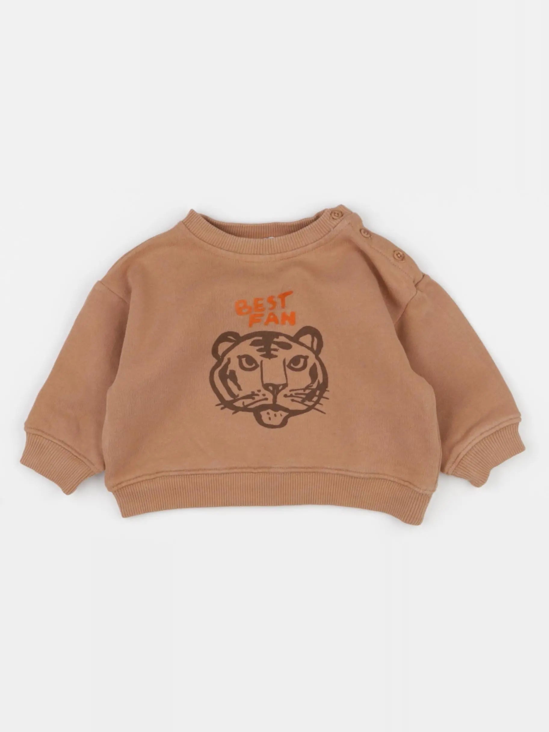 Emile et Ida - sweat marron - 6 mois