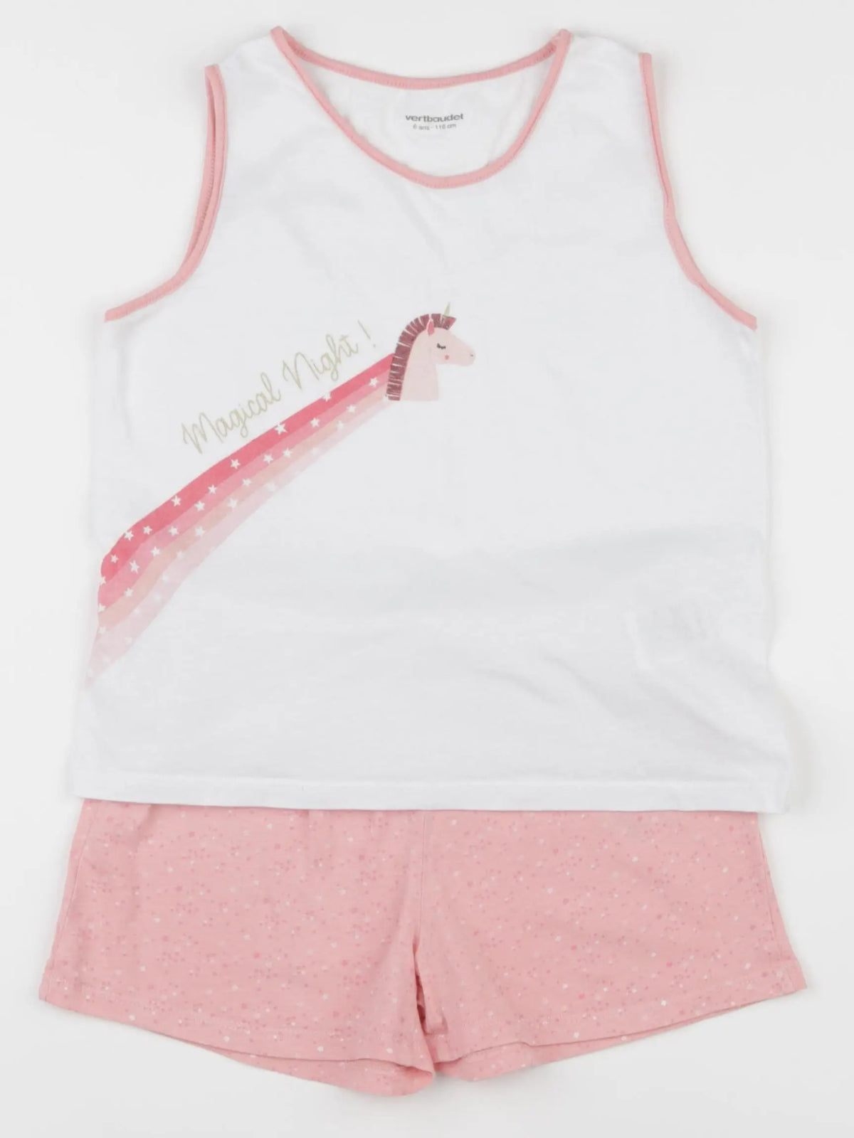 Vertbaudet - pyjama coton rose - 6 ans