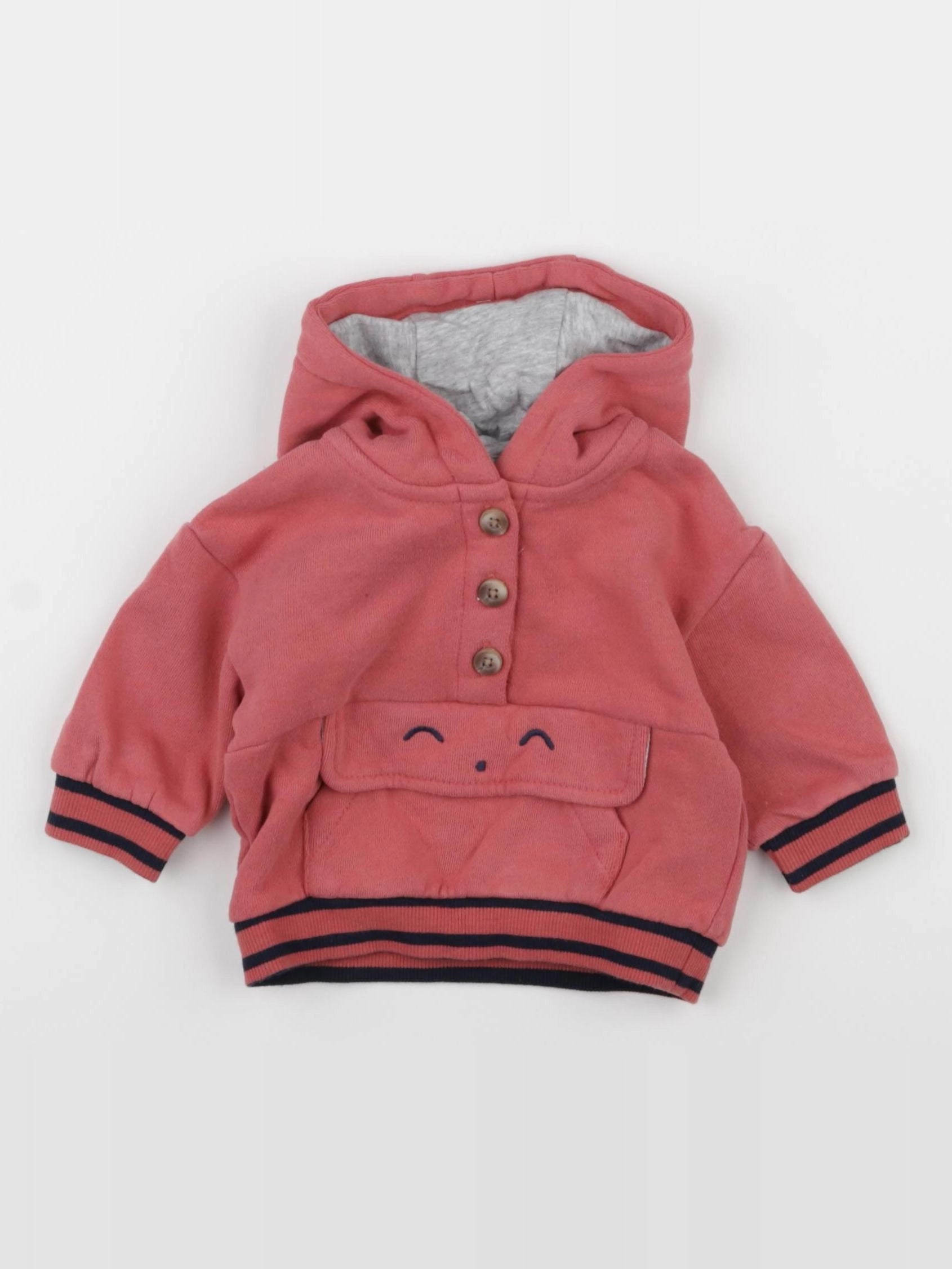 Vertbaudet - sweat rose - 3 mois