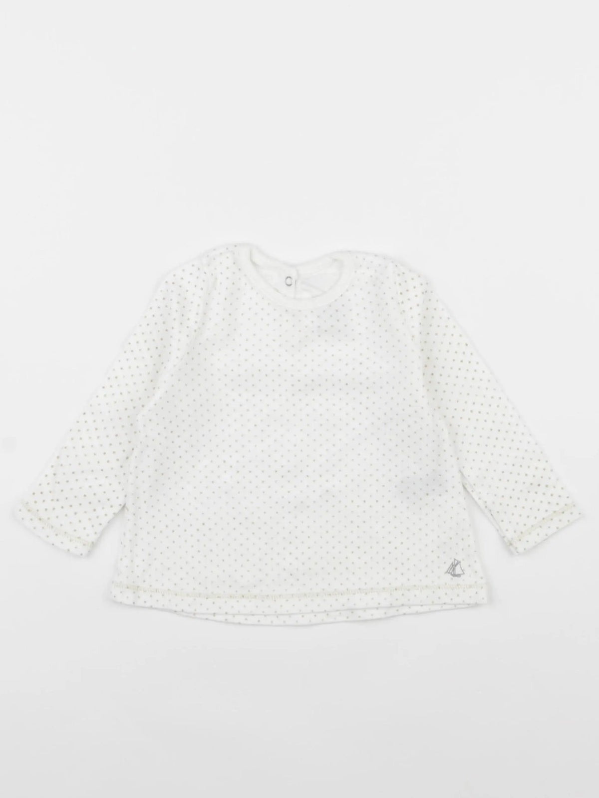 Petit Bateau - tee-shirt blanc, or - 12 mois