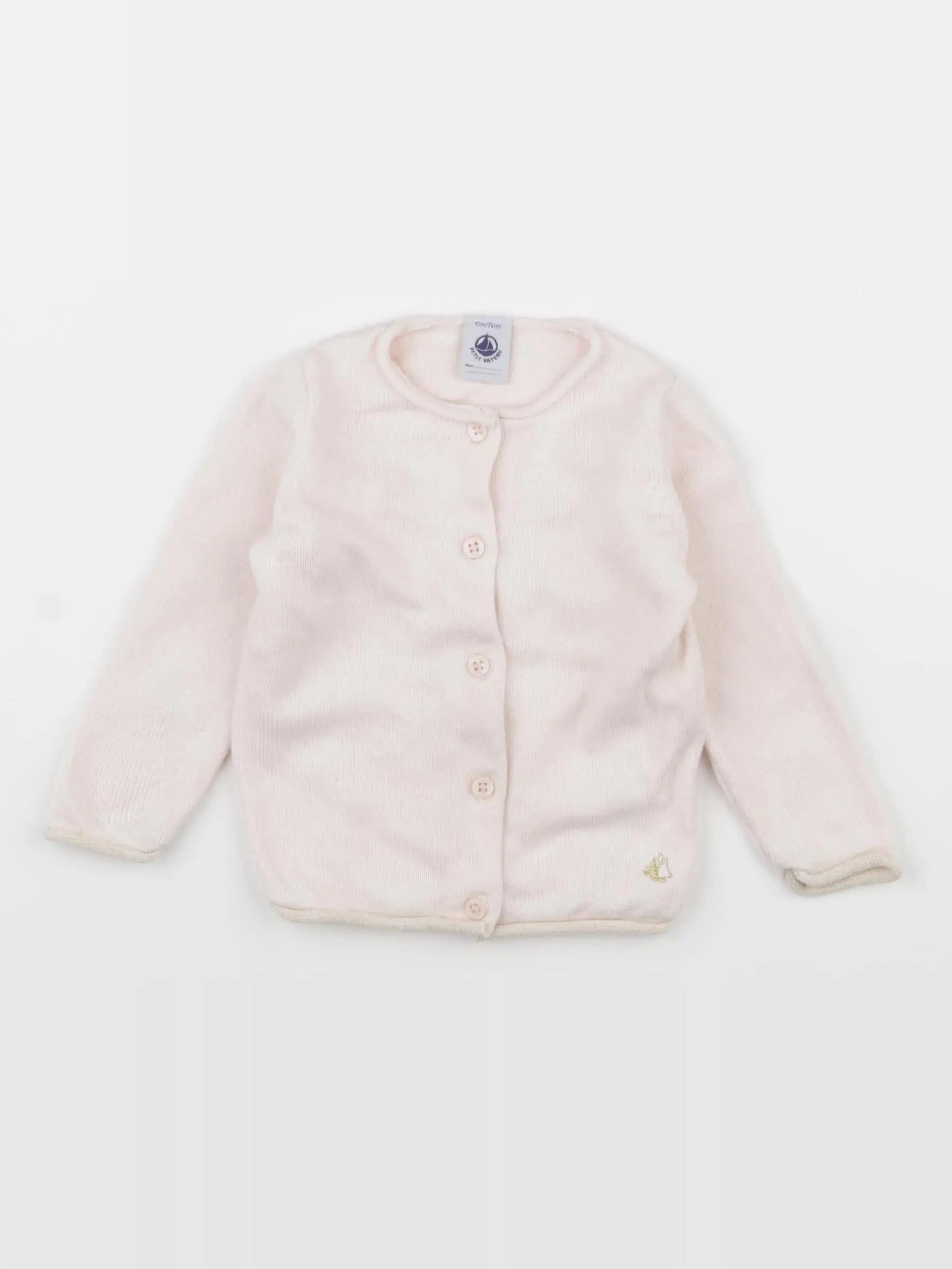 Petit Bateau - gilet rose - 12 mois