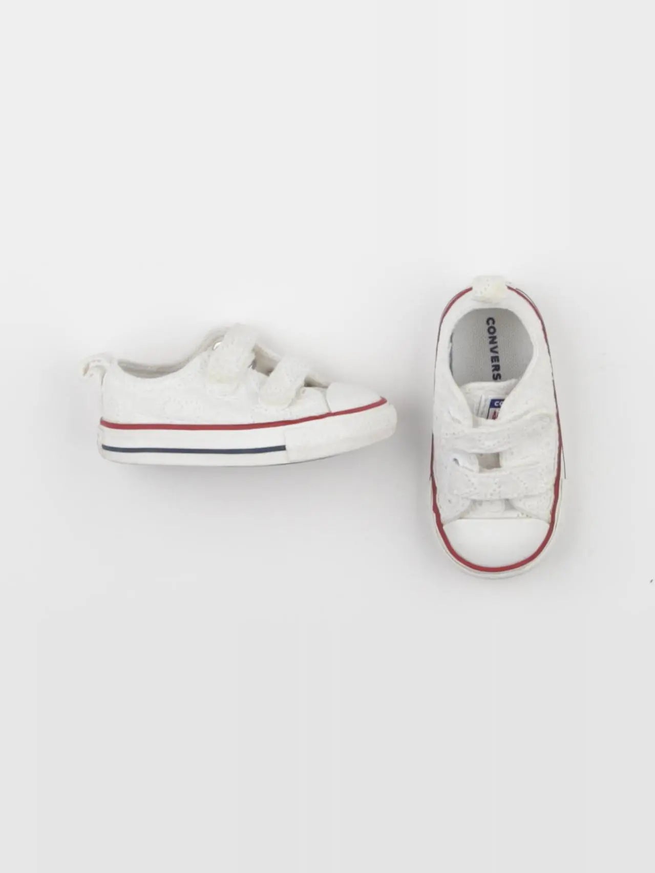 Converse - tennis à scratch/ lacets blanc - pointure 20