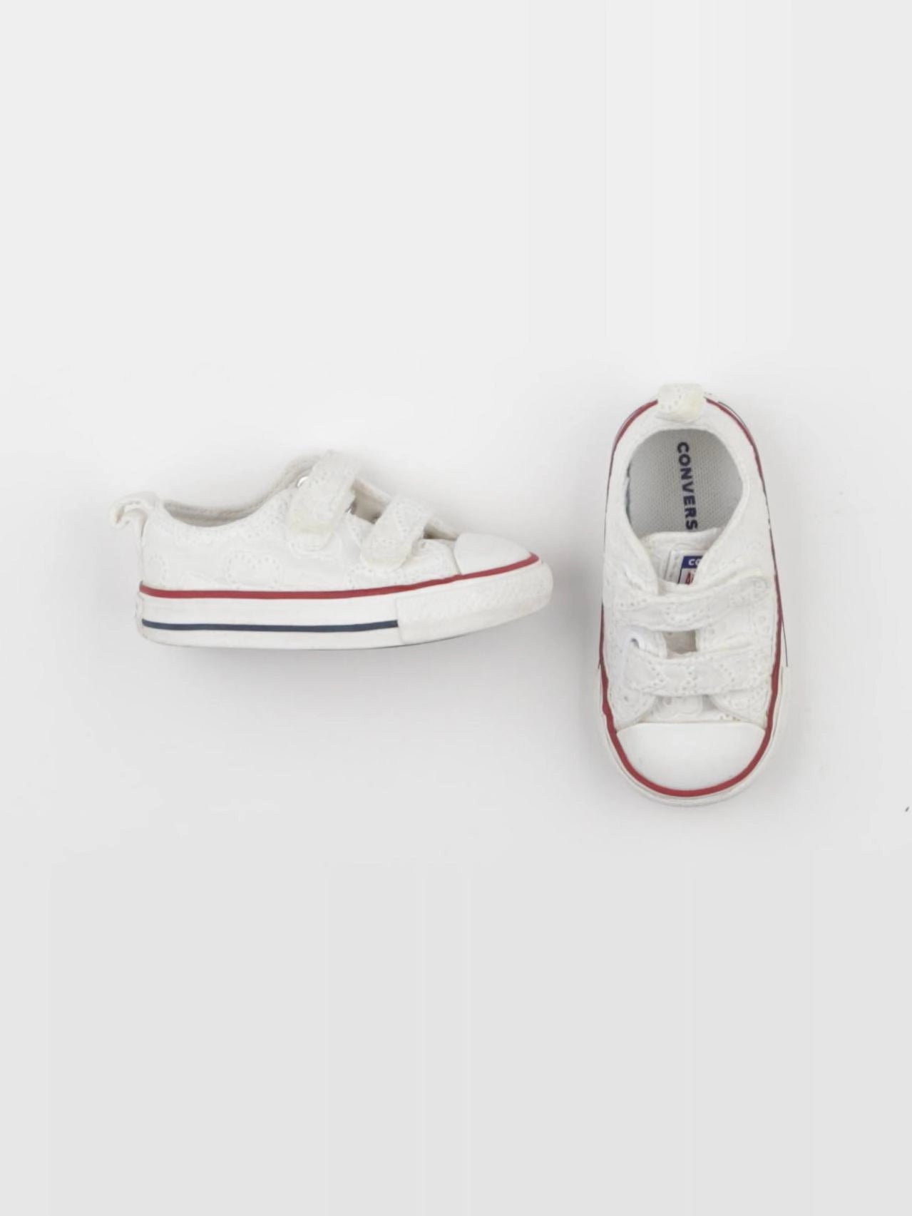 Converse - tennis à scratch/ lacets blanc - pointure 20